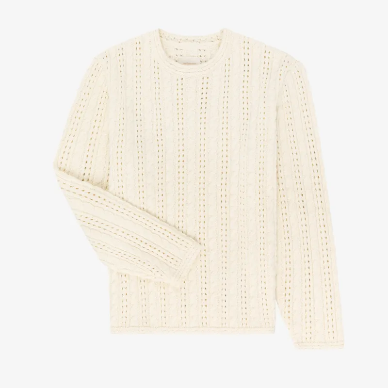 Pointelle Cable Crewneck Sweater sold by Aime Leon Dore