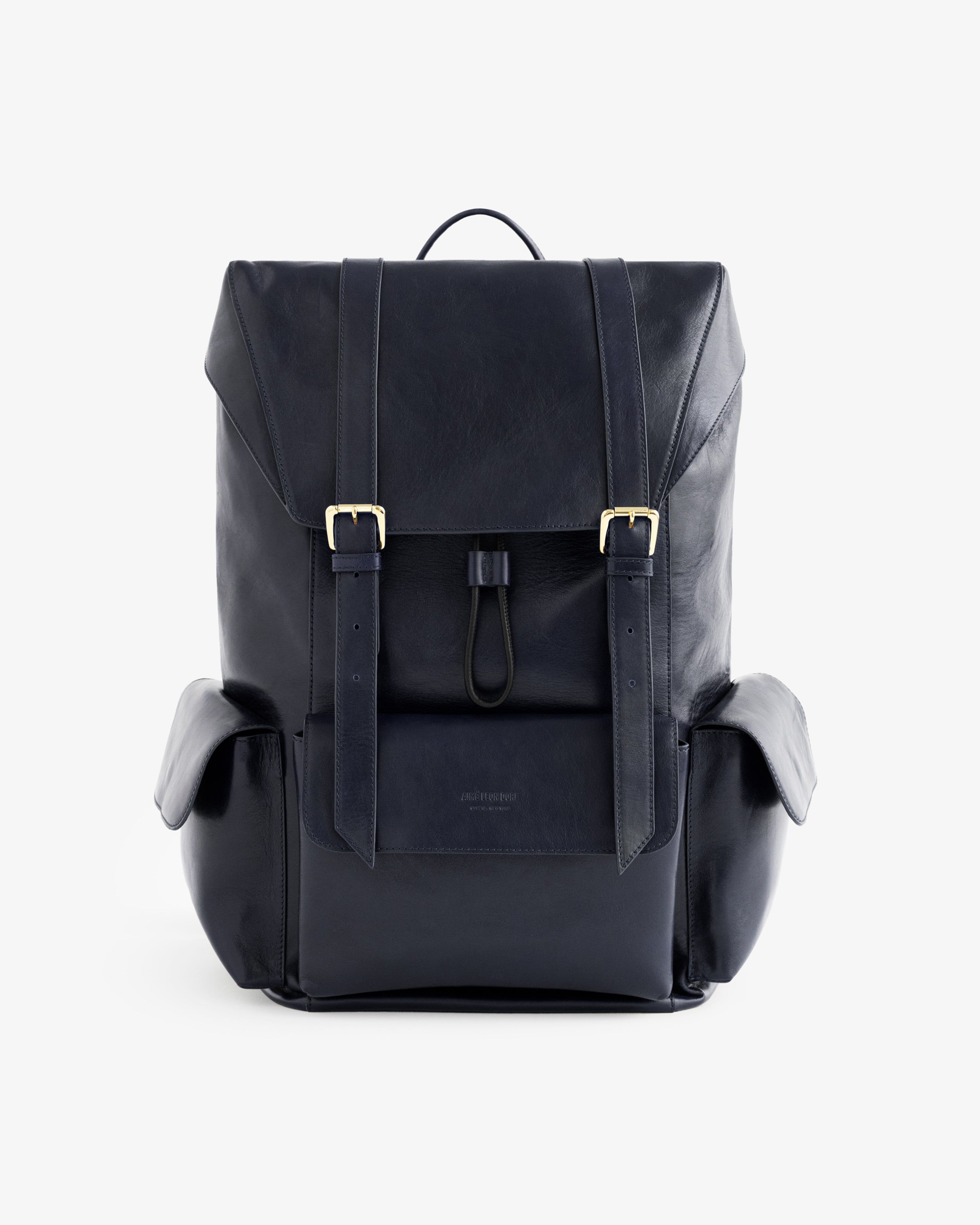 Debossed Logo Leather Backpack sold by Aime Leon Dore product image thumbnail 2