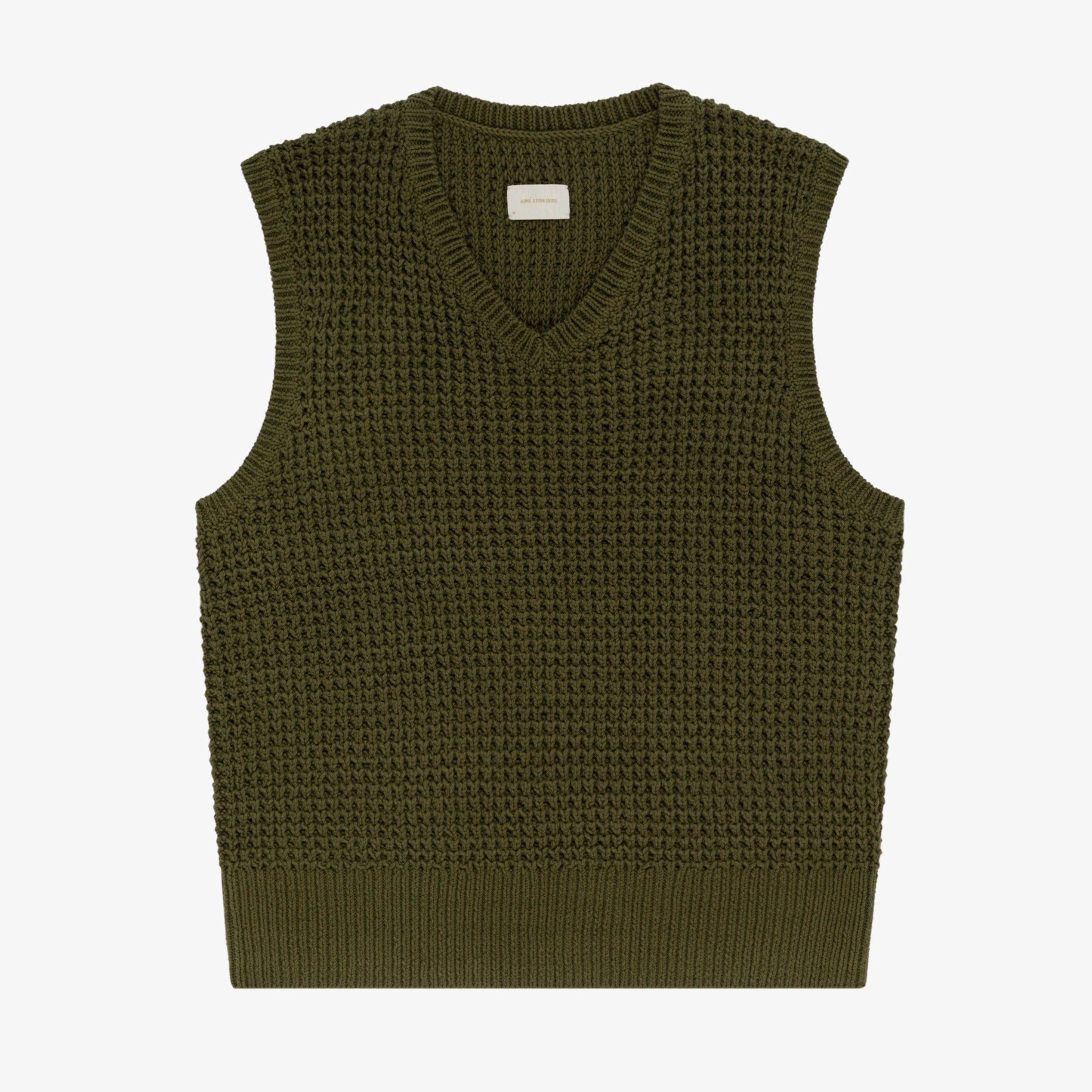 Waffle V-Neck Vest sold by Aime Leon Dore