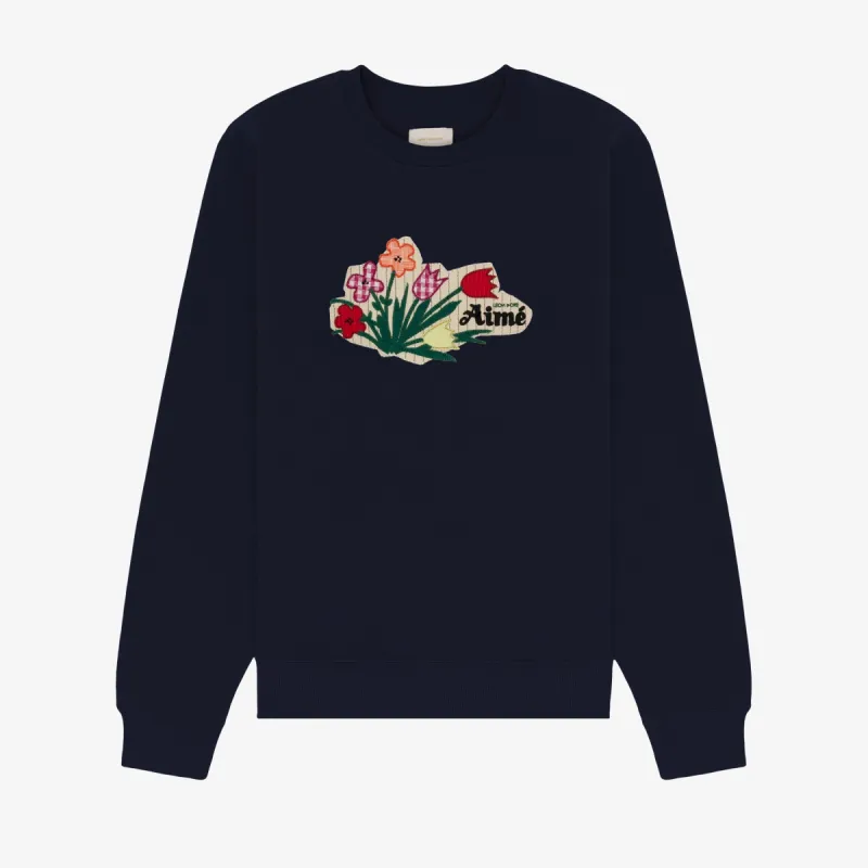 Floral Appliqué Crewneck Sweatshirt sold by Aime Leon Dore