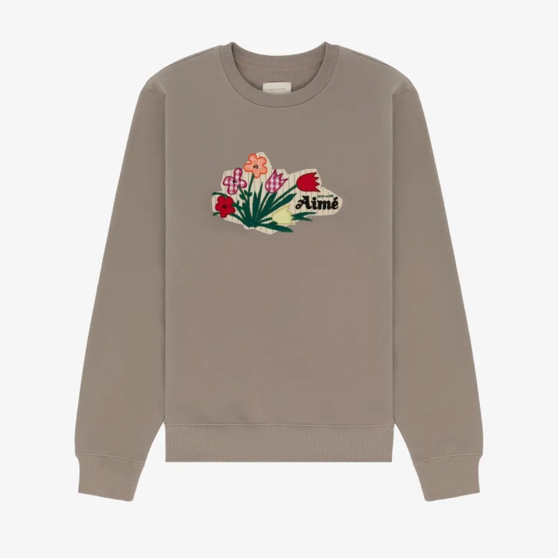 Floral Appliqué Crewneck Sweatshirt sold by Aime Leon Dore