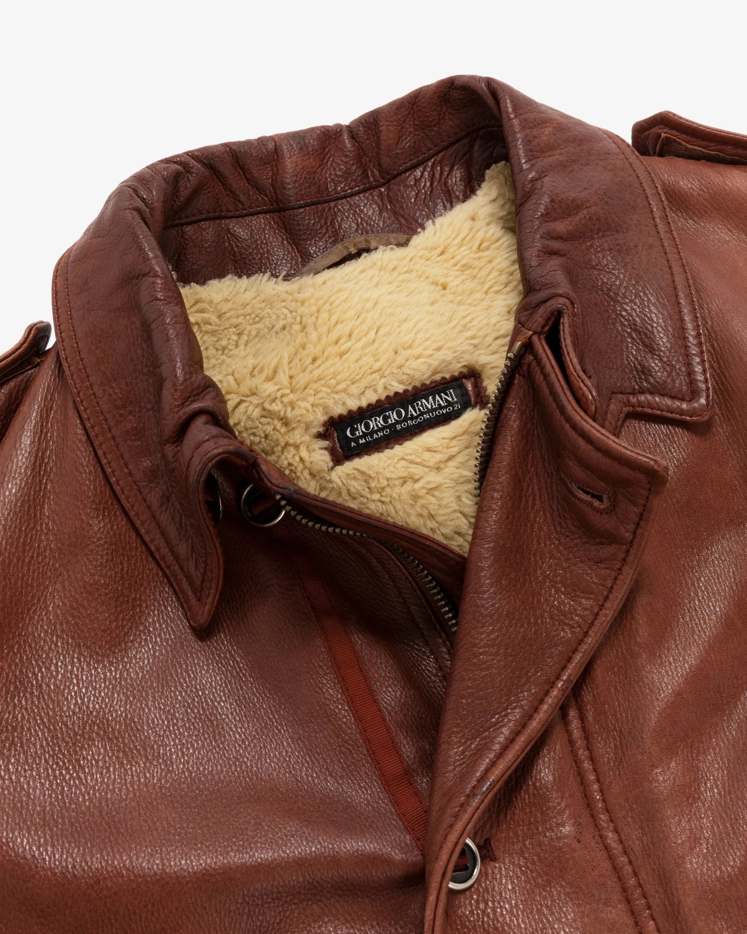 Giorgio Armani Leather Pilot Jacket sold by Aime Leon Dore product image thumbnail 3