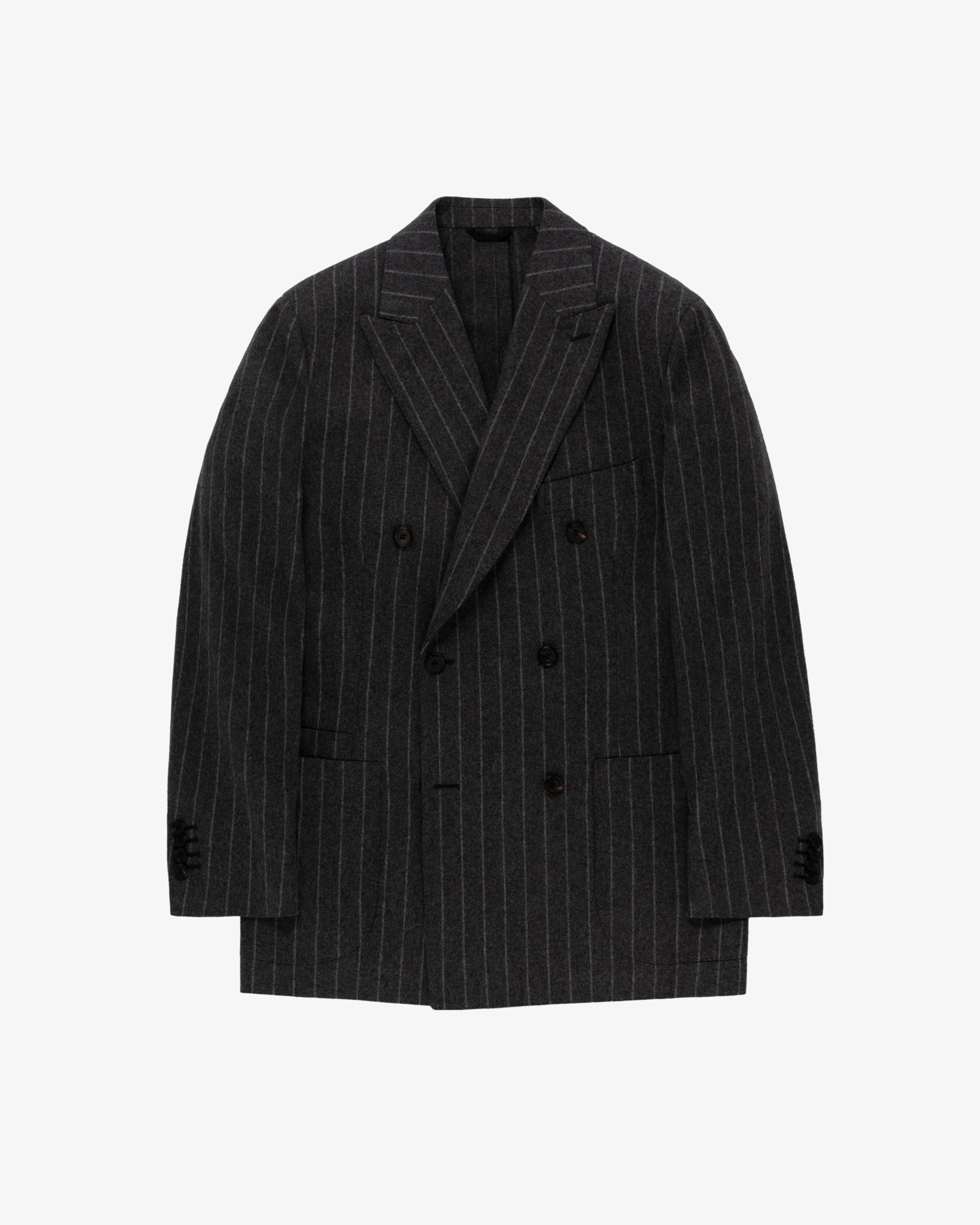 ALD / Drake's Double Breasted Chalkstripe Suit Jacket sold by Aime Leon Dore product image thumbnail 2