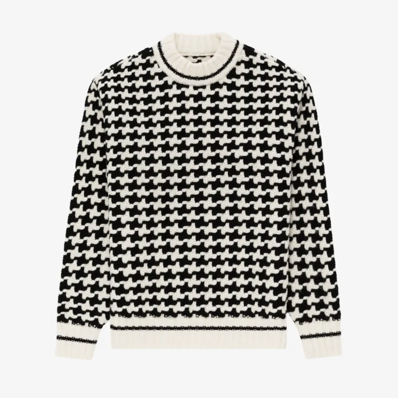 Knit Houndstooth Crewneck Sweater sold by Aime Leon Dore