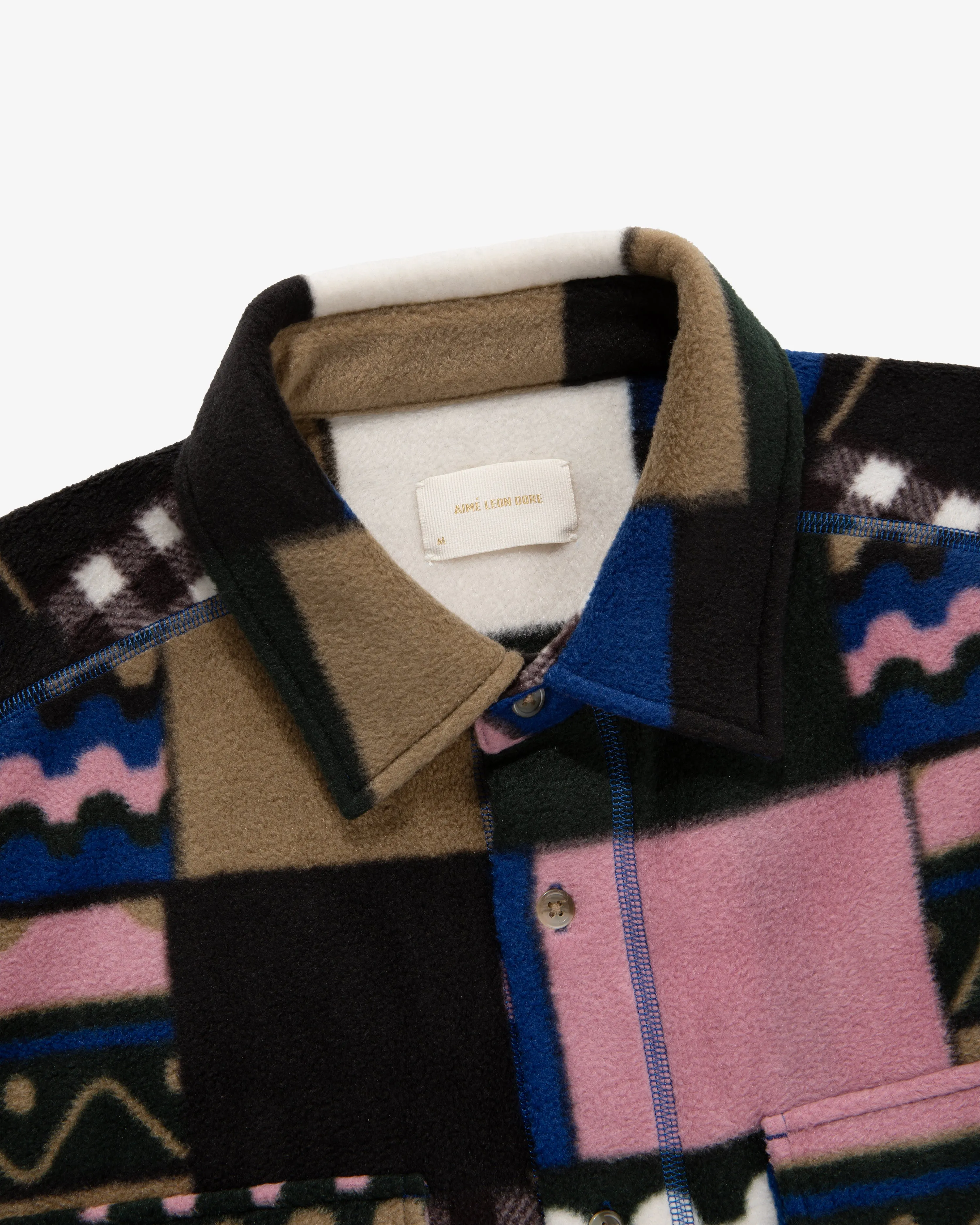 Printed Patchwork Fleece Shirt sold by Aime Leon Dore product image thumbnail 4