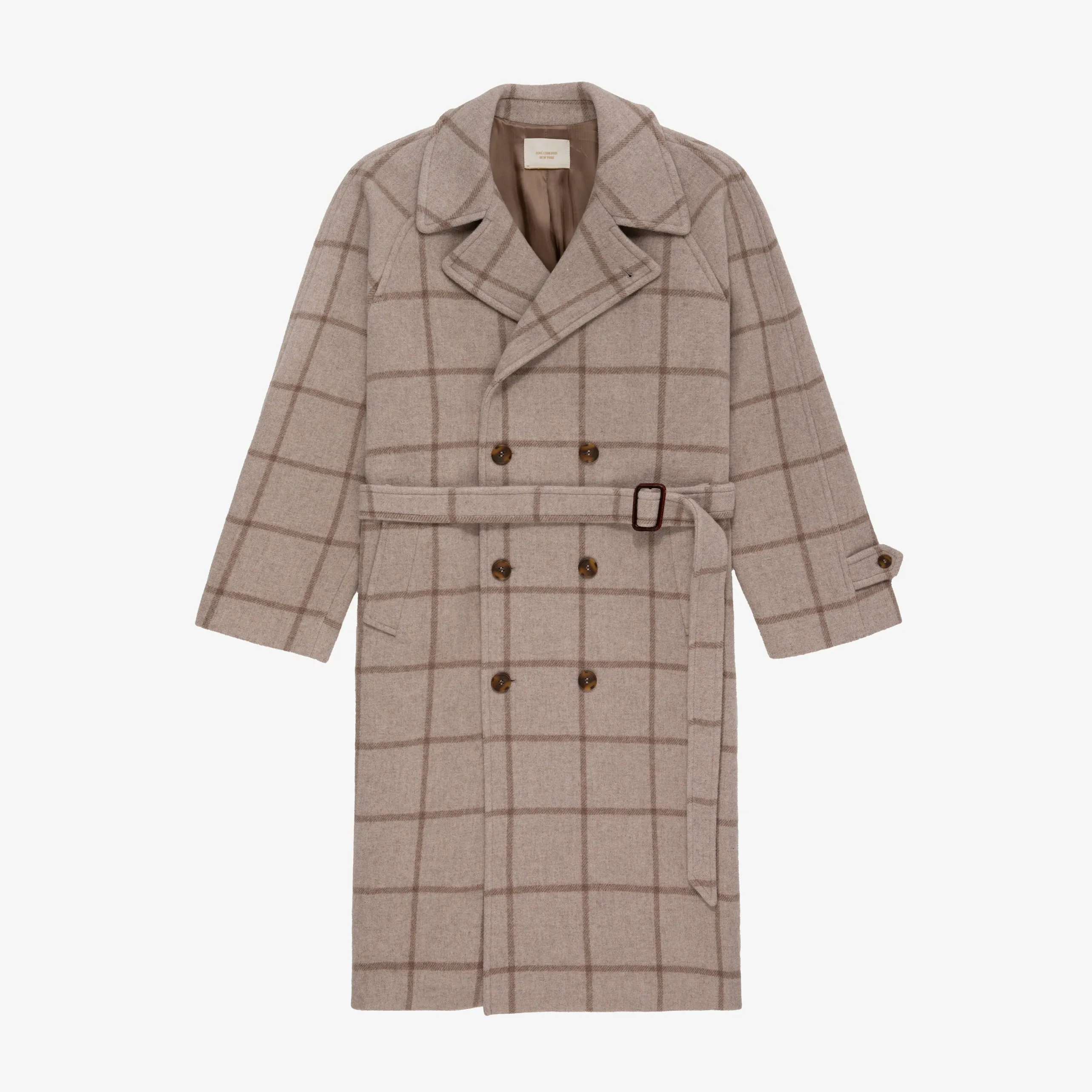 Double-Breasted Windowpane Topcoat sold by Aime Leon Dore