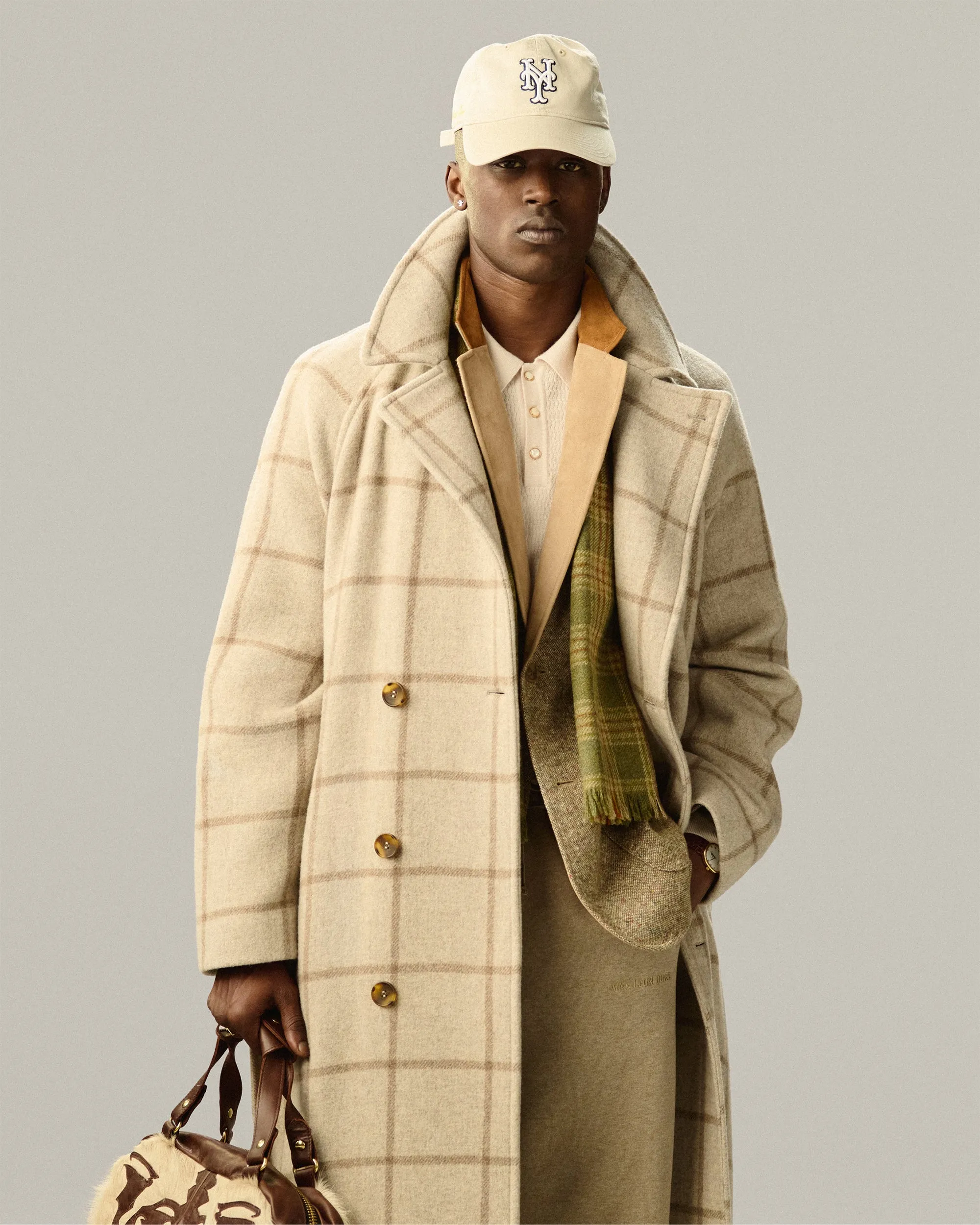 Double-Breasted Windowpane Topcoat sold by Aime Leon Dore product image thumbnail 3
