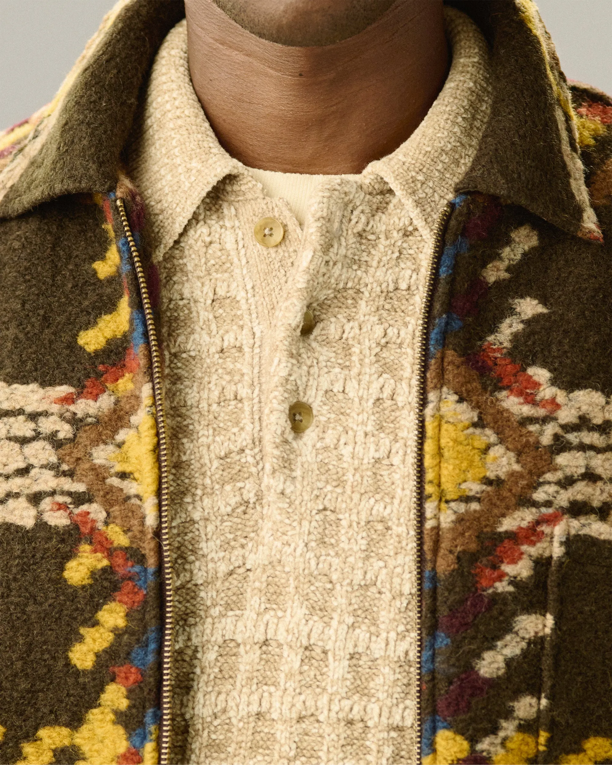 Long-Sleeve Waffle Knit Polo sold by Aime Leon Dore product image thumbnail 4