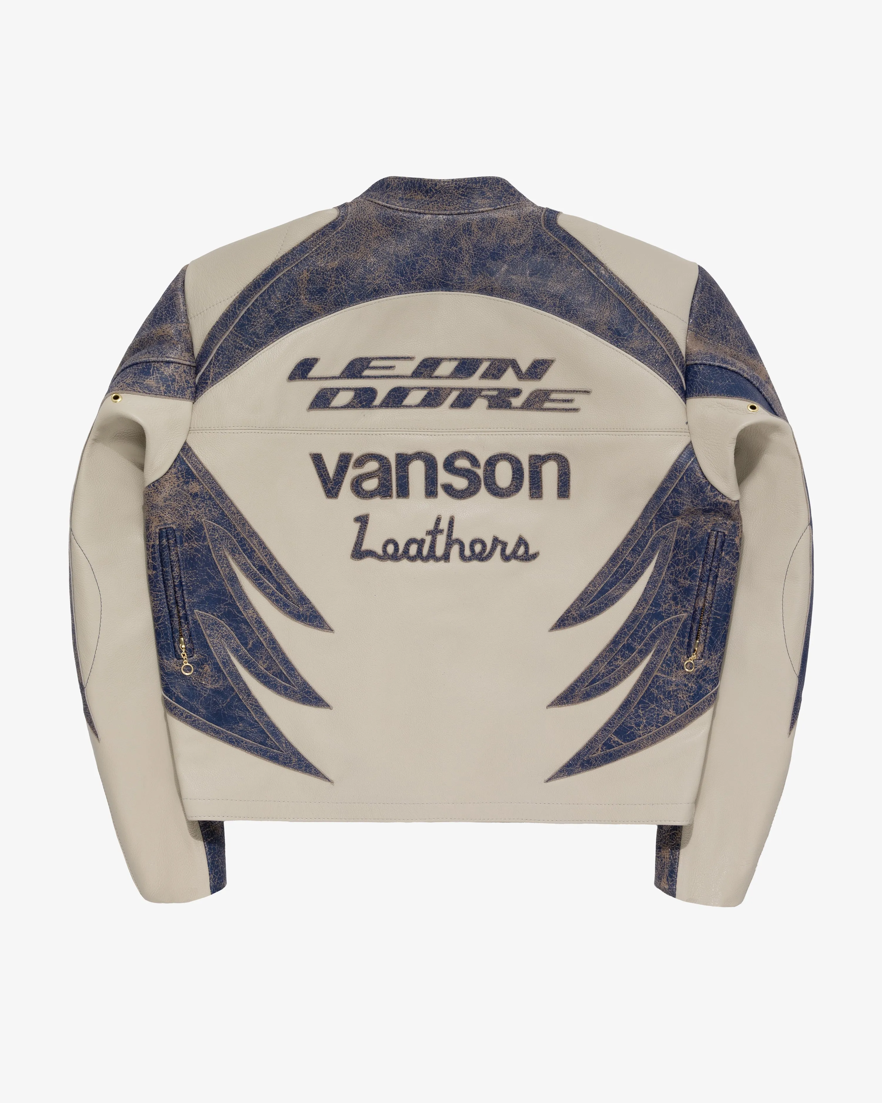 ALD / Vanson Distressed Leather Moto Jacket sold by Aime Leon Dore product image thumbnail 4