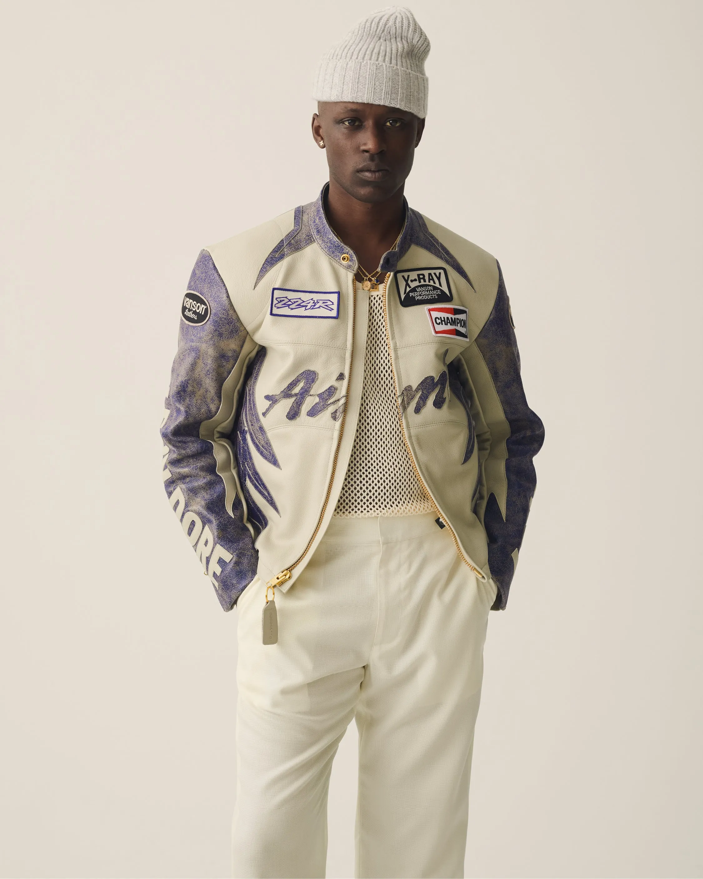 ALD / Vanson Distressed Leather Moto Jacket sold by Aime Leon Dore product image thumbnail 3