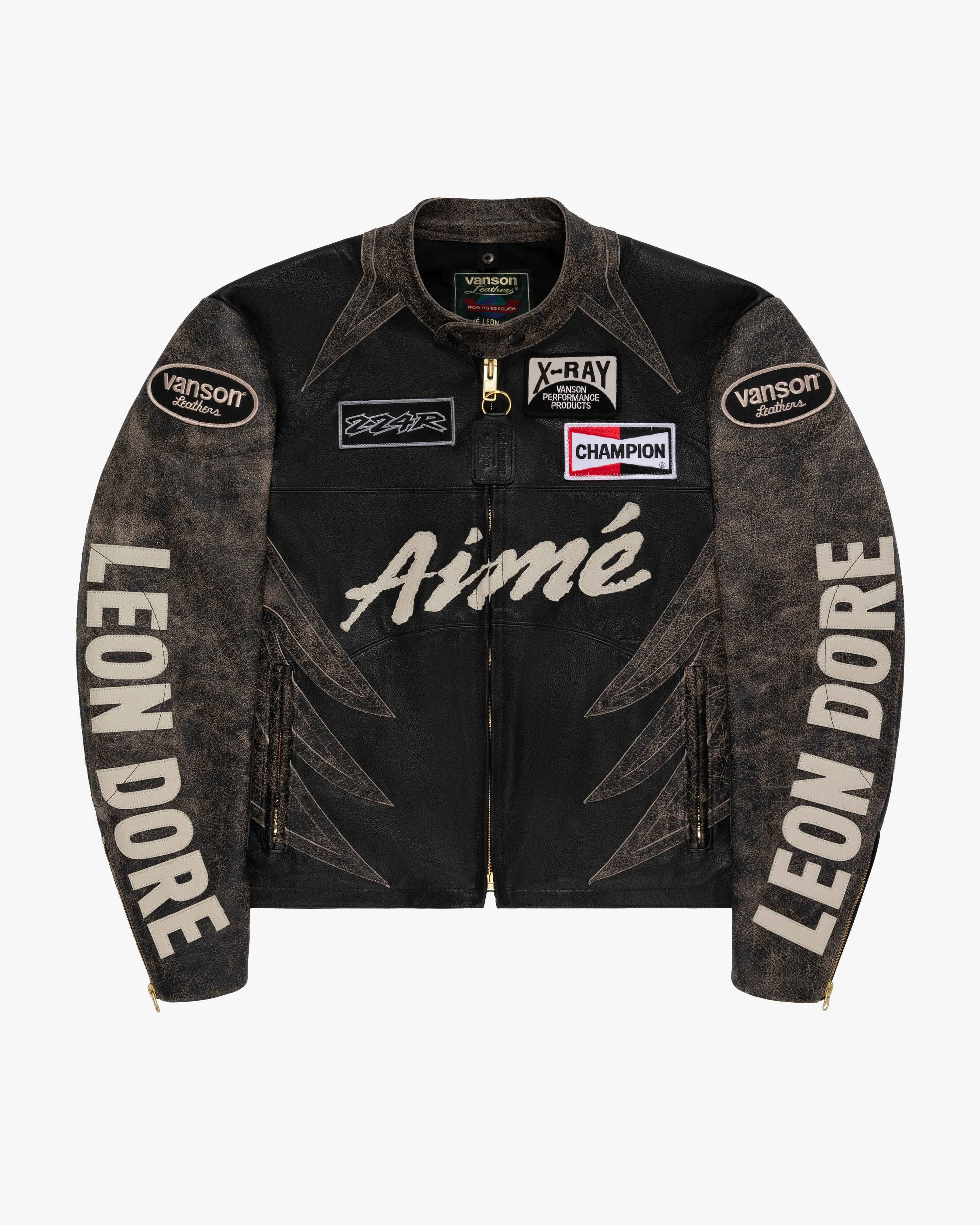 ALD / Vanson Distressed Leather Moto Jacket sold by Aime Leon Dore product image thumbnail 2