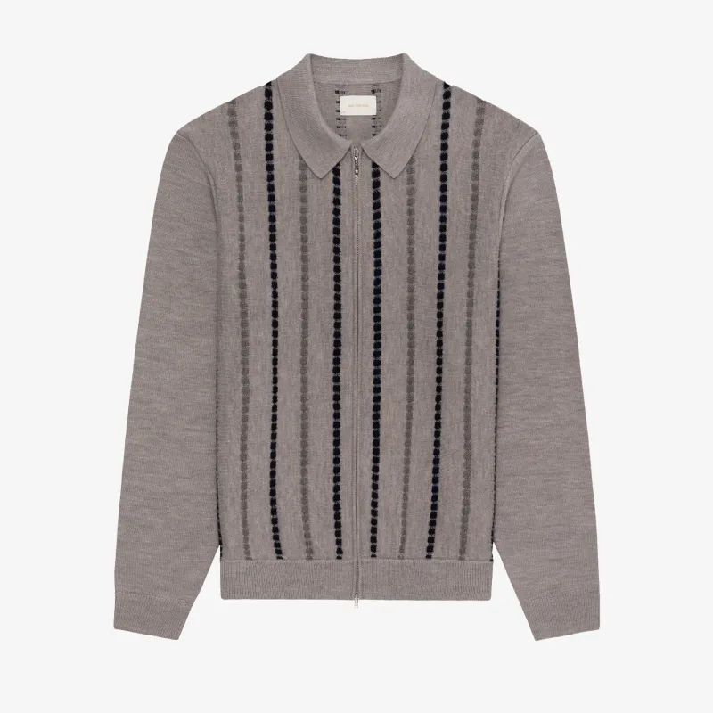 Jacquard Stripe Polo Cardigan sold by Aime Leon Dore