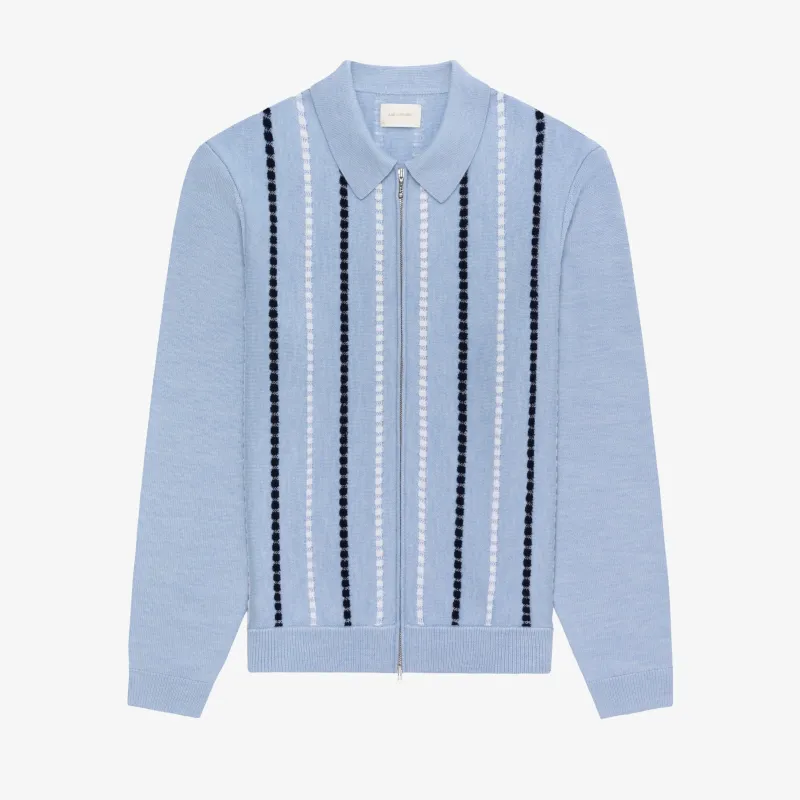 Jacquard Stripe Polo Cardigan made by Aime Leon Dore