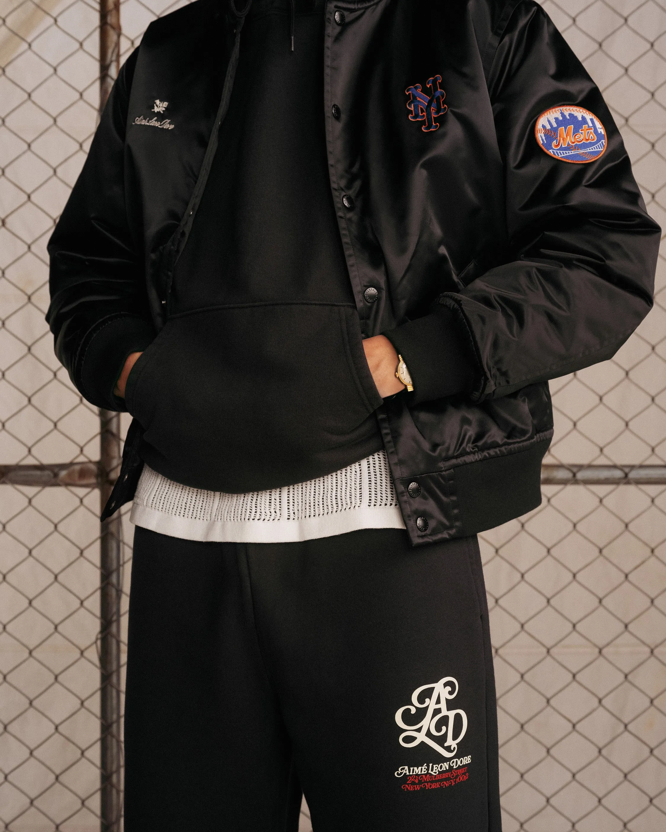 ALD / New York Mets Satin Varsity Jacket sold by Aime Leon Dore product image thumbnail 3