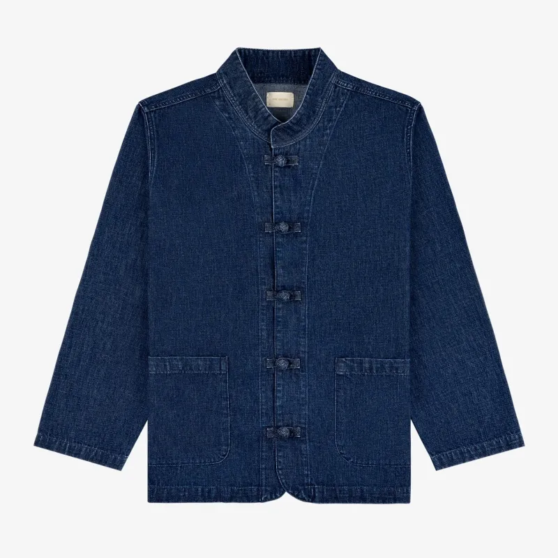 Denim Collarband Jacket sold by Aime Leon Dore