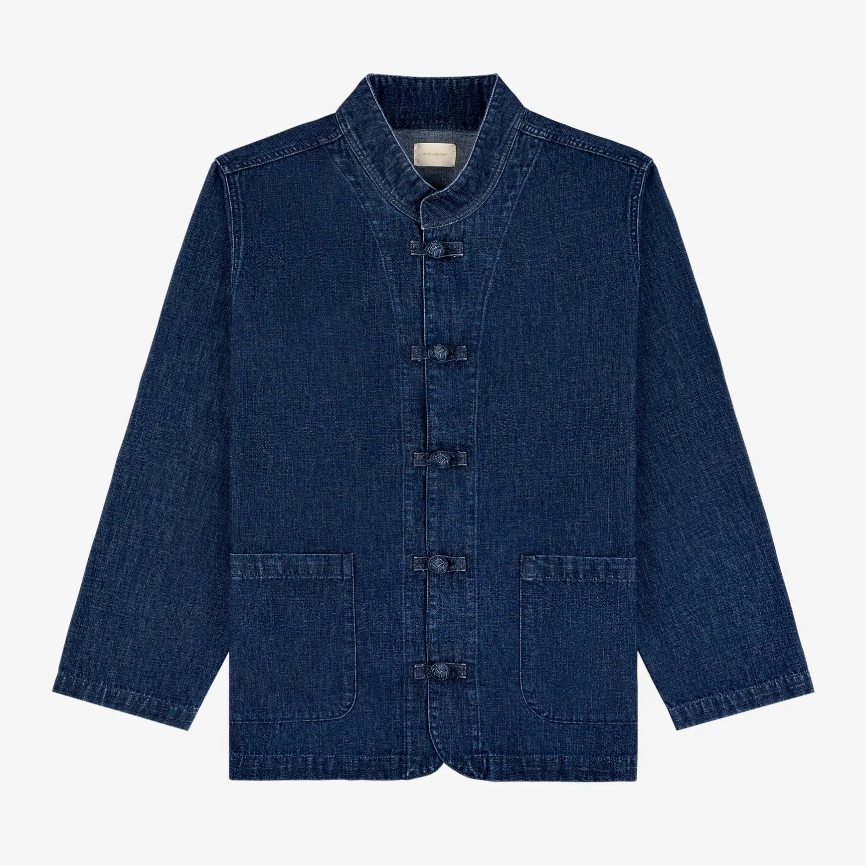 Denim Collarband Jacket sold by Aime Leon Dore