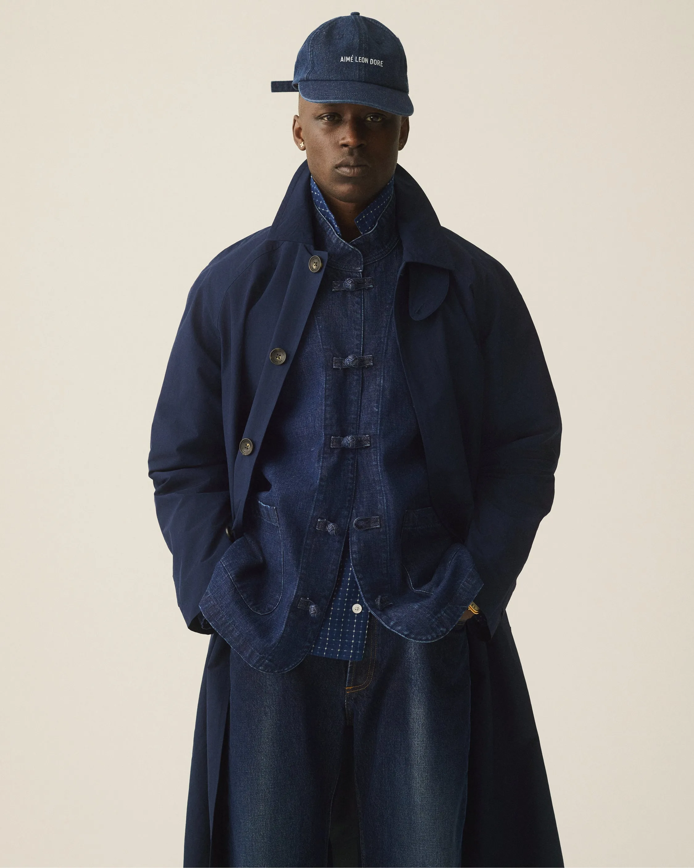 Denim Collarband Jacket sold by Aime Leon Dore product image thumbnail 3