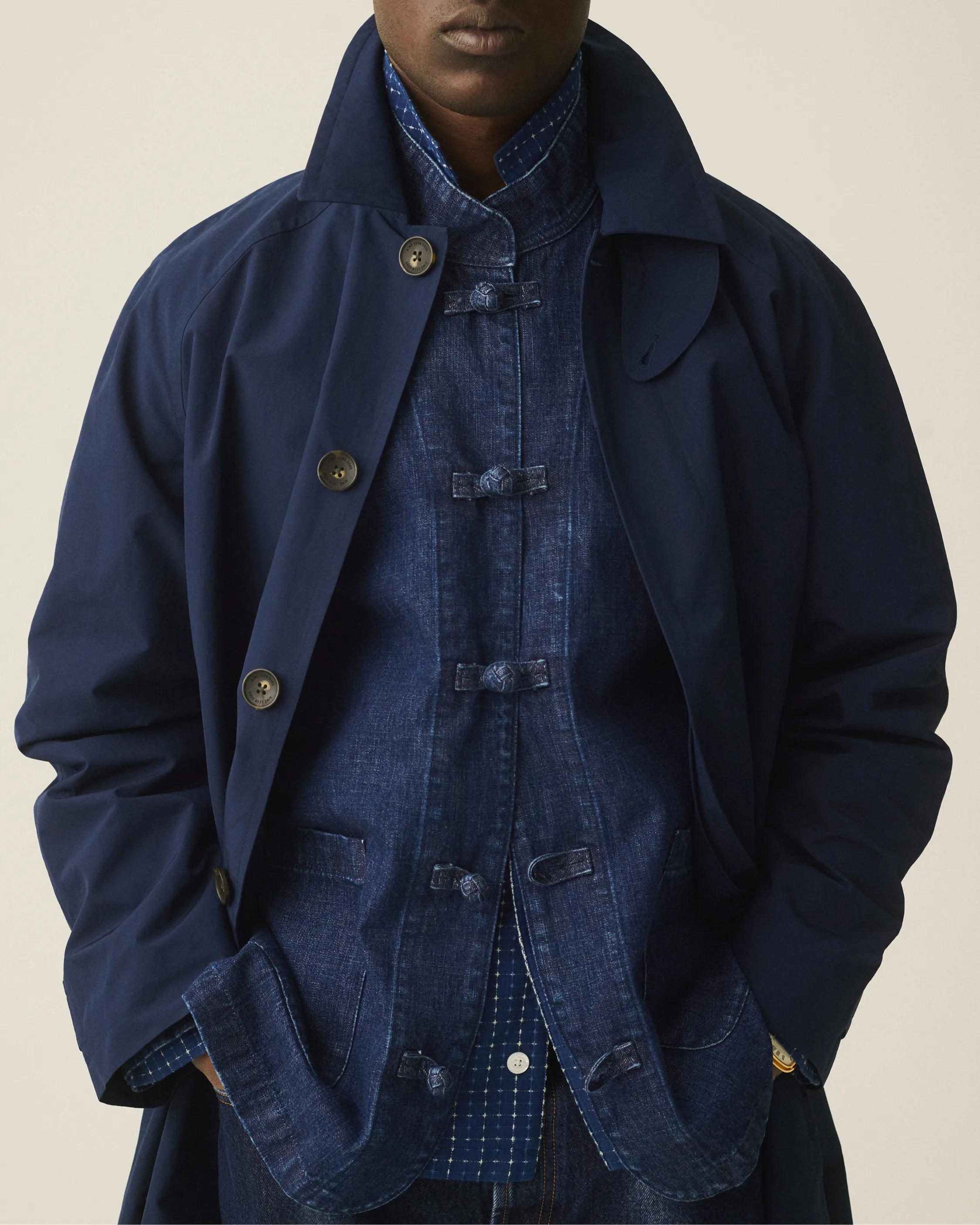Denim Collarband Jacket sold by Aime Leon Dore product image thumbnail 4