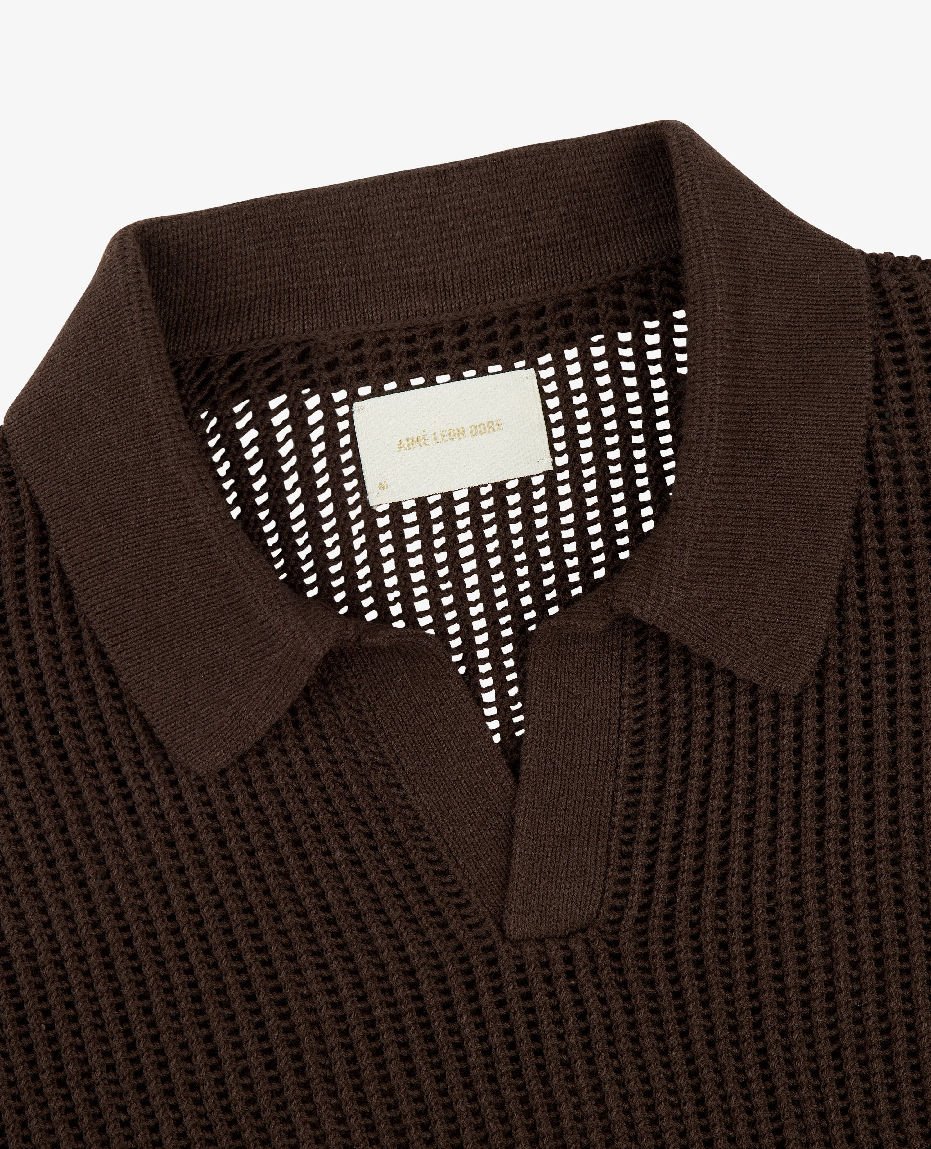 Long-Sleeve Mesh Knit Polo sold by Aime Leon Dore product image thumbnail 3