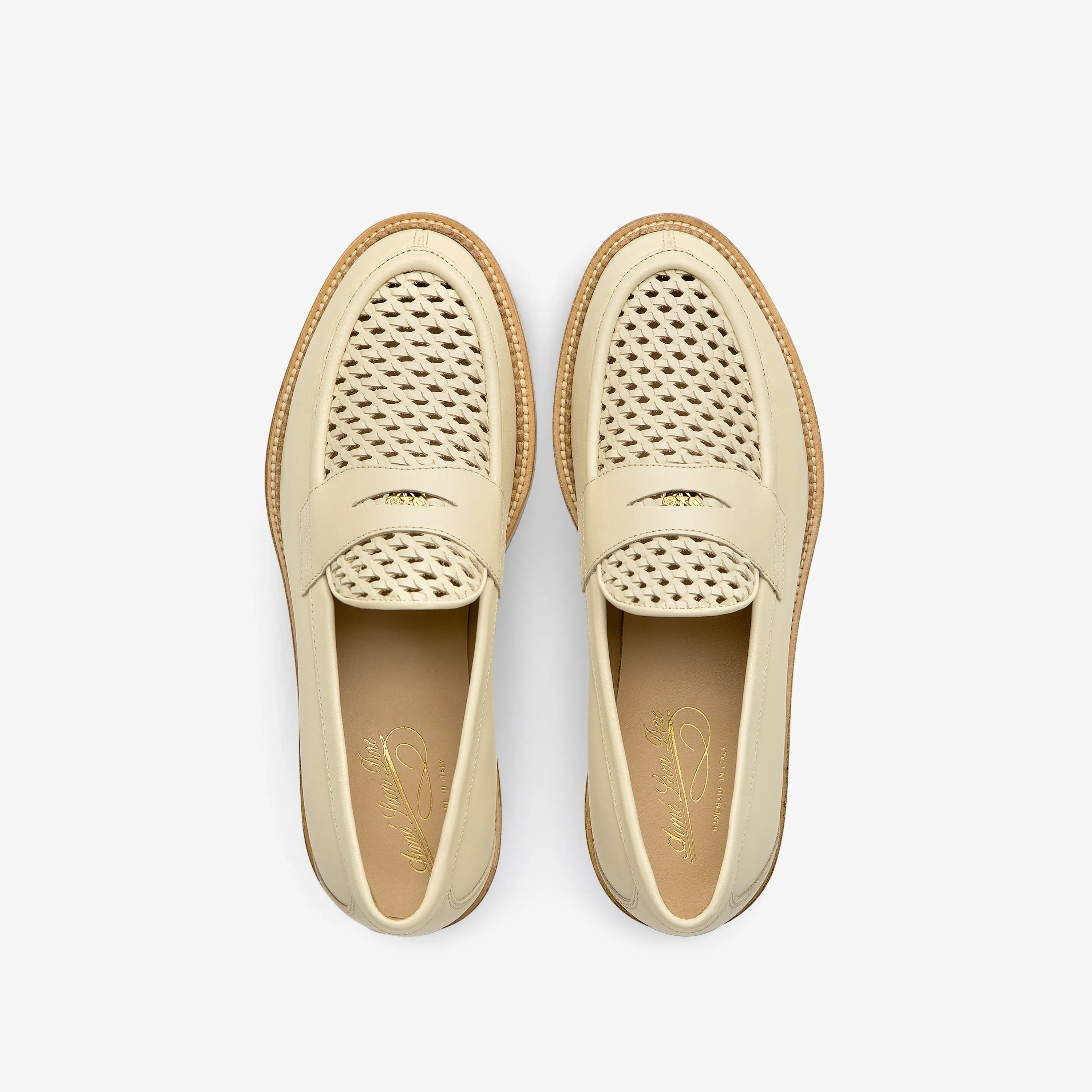 Queens Crest Raffia Loafer sold by Aime Leon Dore