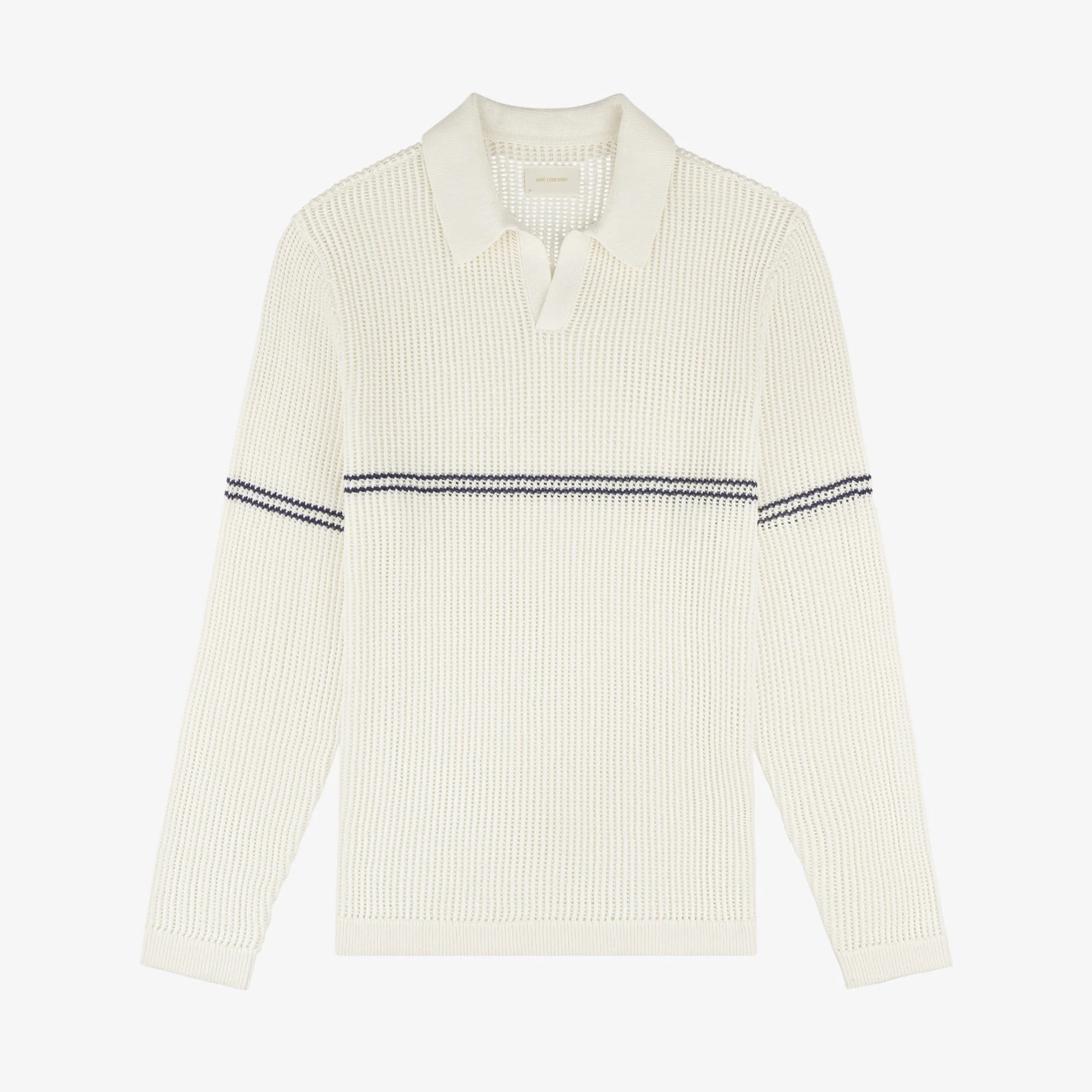 Long-Sleeve Mesh Knit Polo sold by Aime Leon Dore