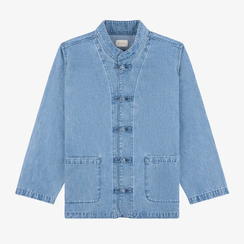 Denim Collarband Jacket made by Aime Leon Dore
