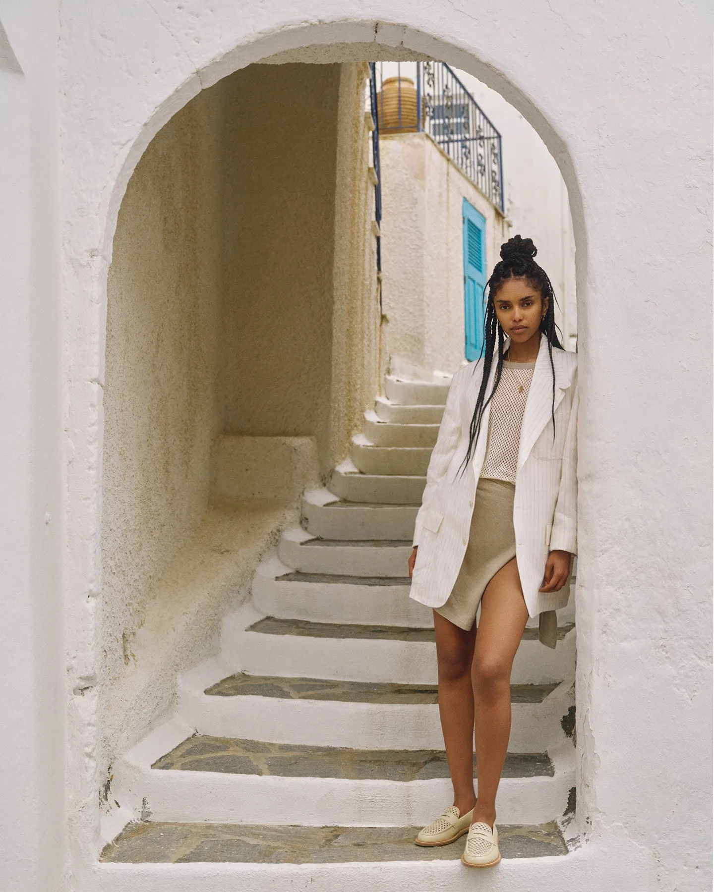 Striped Linen Suit Jacket sold by Aime Leon Dore product image thumbnail 3