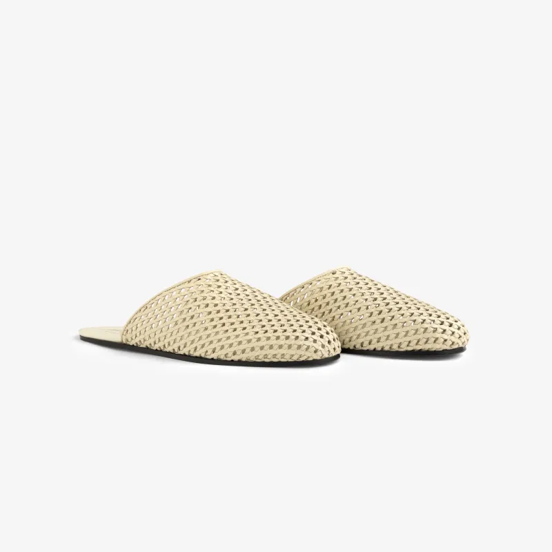 Leather Raffia Mule made by Aime Leon Dore