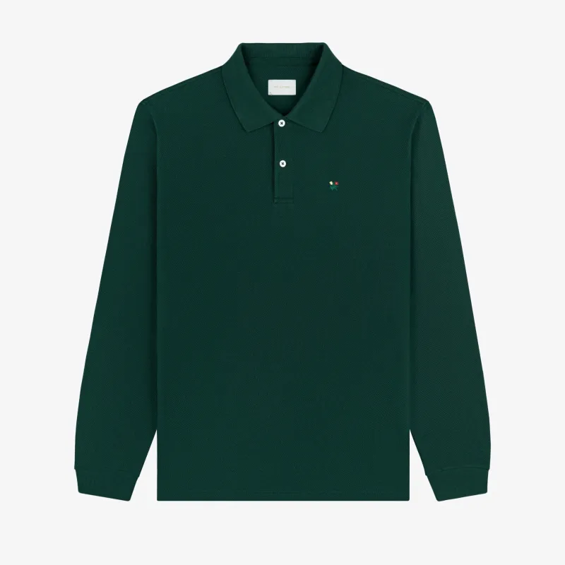 Long-Sleeve Crest   Piqué Polo made by Aime Leon Dore