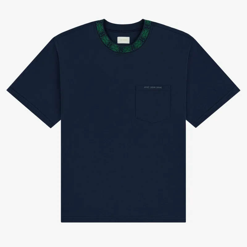 Jacquard Collar Pocket Tee sold by Aime Leon Dore
