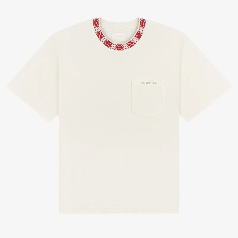 Jacquard Collar Pocket Tee sold by Aime Leon Dore