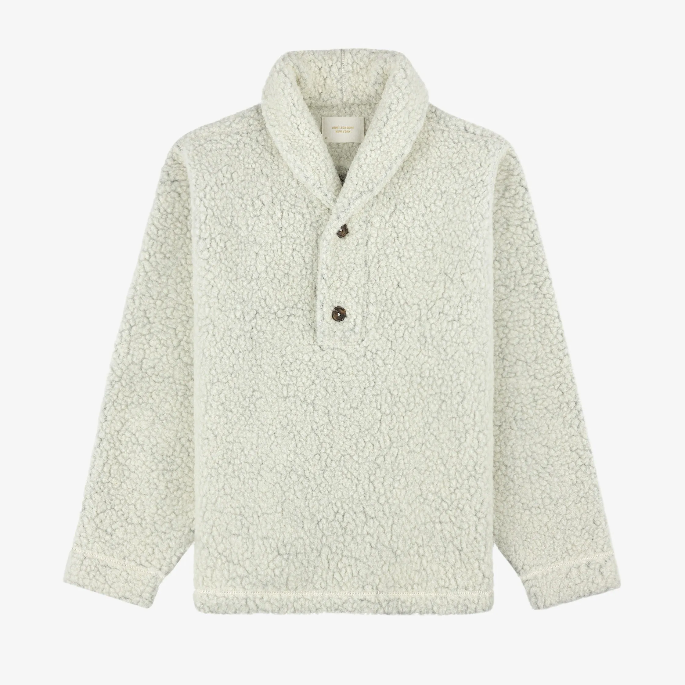 Shawl Collar Fleece Pullover sold by Aime Leon Dore