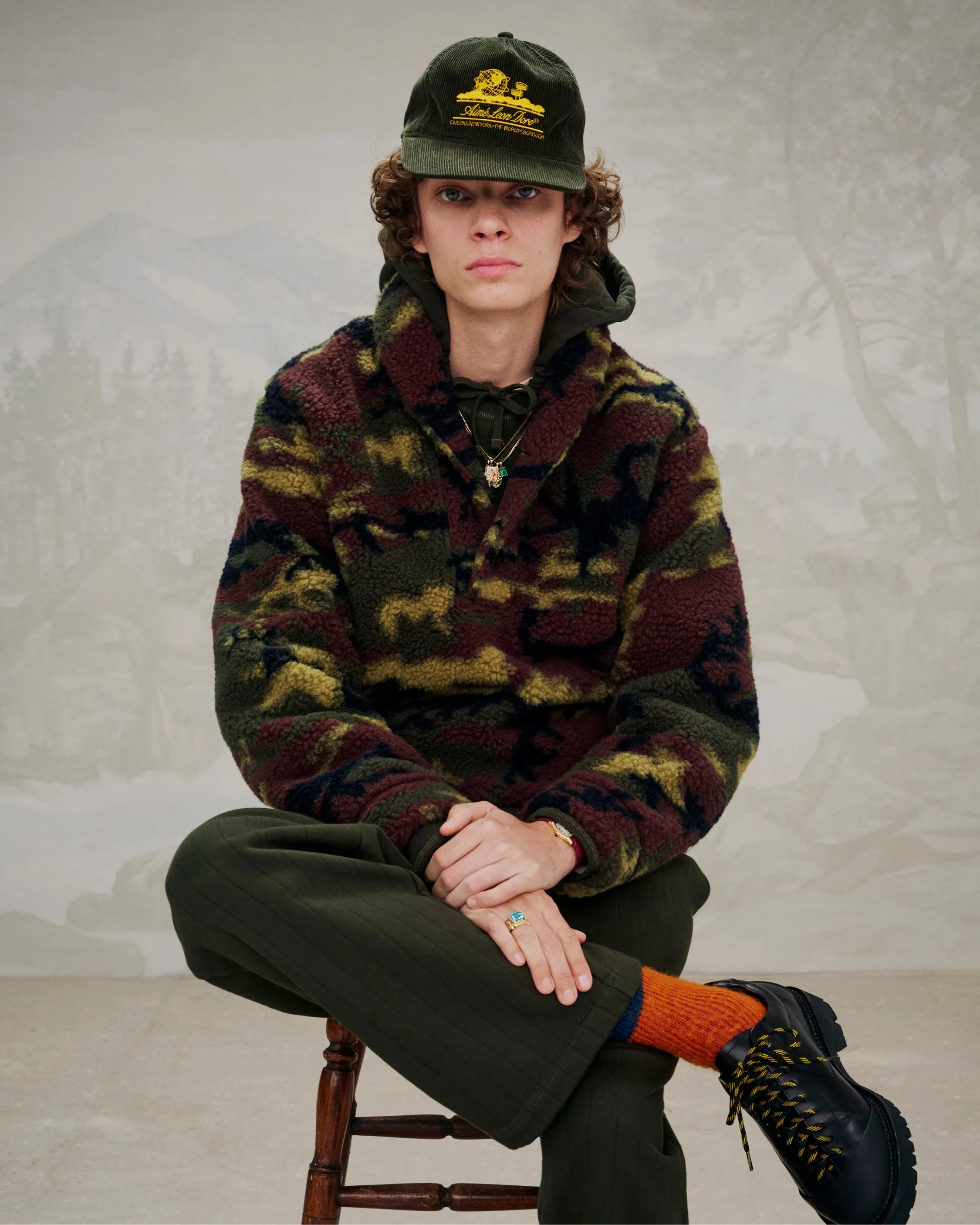 Camo Shawl Collar Fleece Pullover sold by Aime Leon Dore product image thumbnail 3