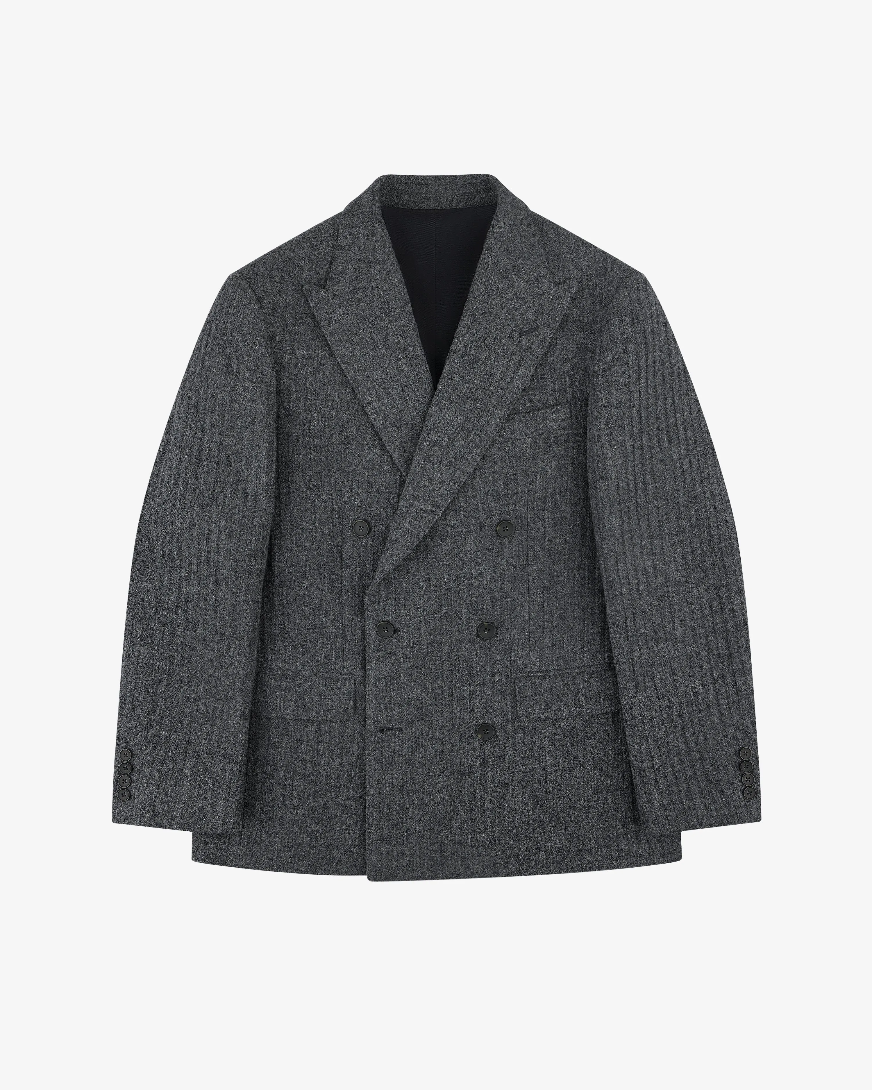 Double-Breasted Wool Herringbone Suit Jacket sold by Aime Leon Dore product image thumbnail 2