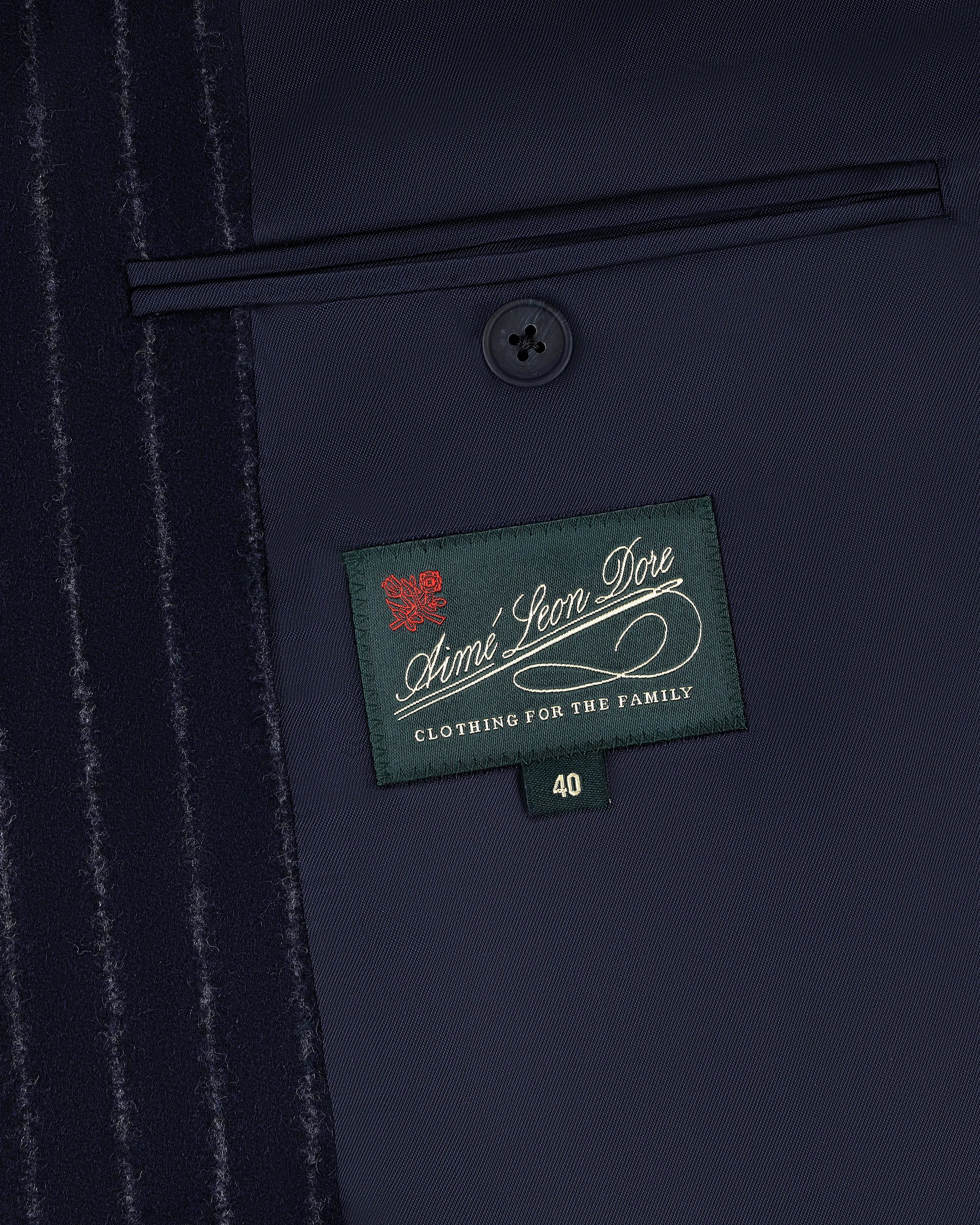 Double-Breasted Pinstripe Wool Suit Jacket sold by Aime Leon Dore product image thumbnail 5