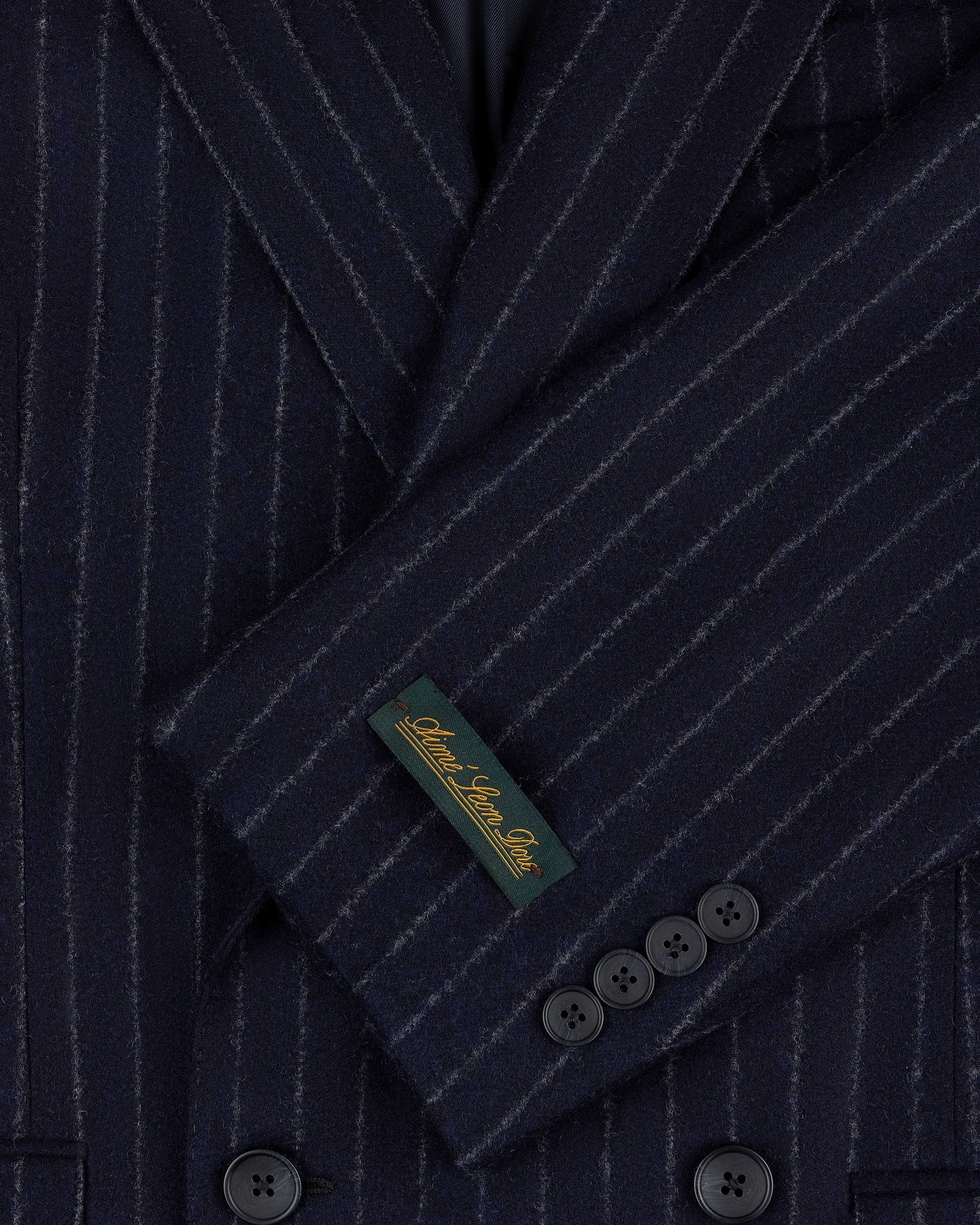 Double-Breasted Pinstripe Wool Suit Jacket sold by Aime Leon Dore product image thumbnail 4