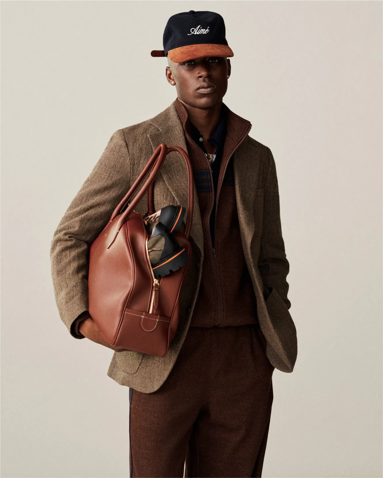 Wool Herringbone Track Pant sold by Aime Leon Dore product image thumbnail 3