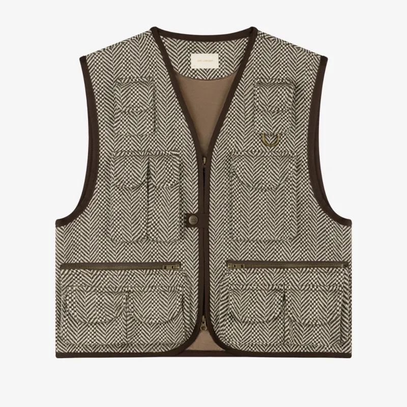Wool Herringbone Fishing Vest sold by Aime Leon Dore