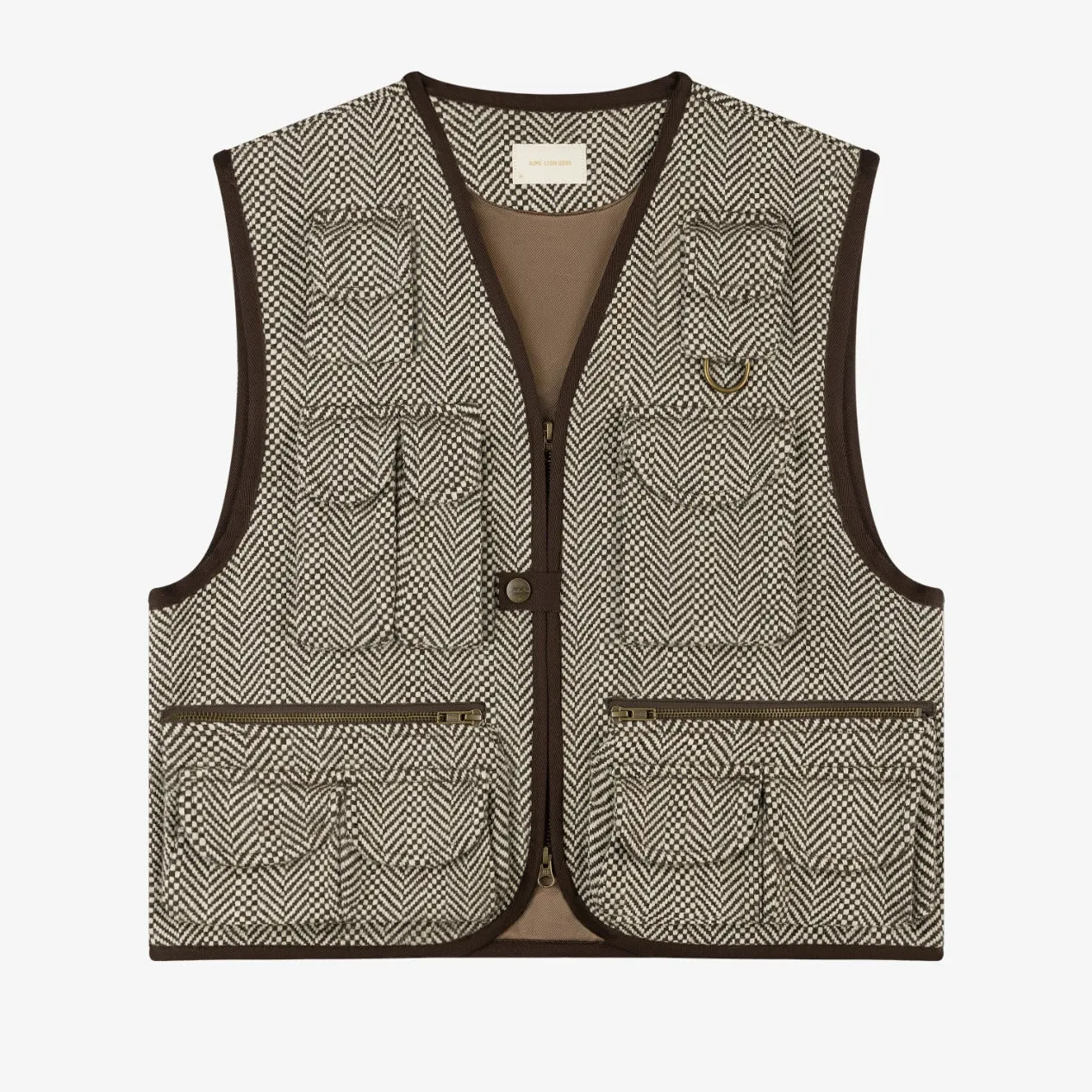 Wool Herringbone Fishing Vest sold by Aime Leon Dore