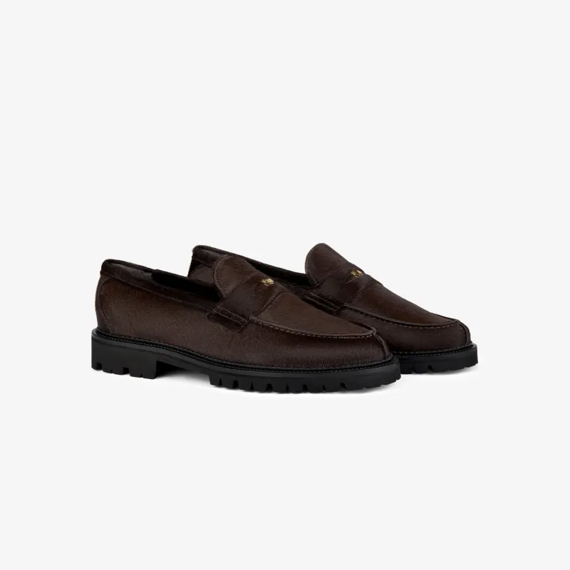 Lug Sole Calf Hair Queens Crest Loafer sold by Aime Leon Dore