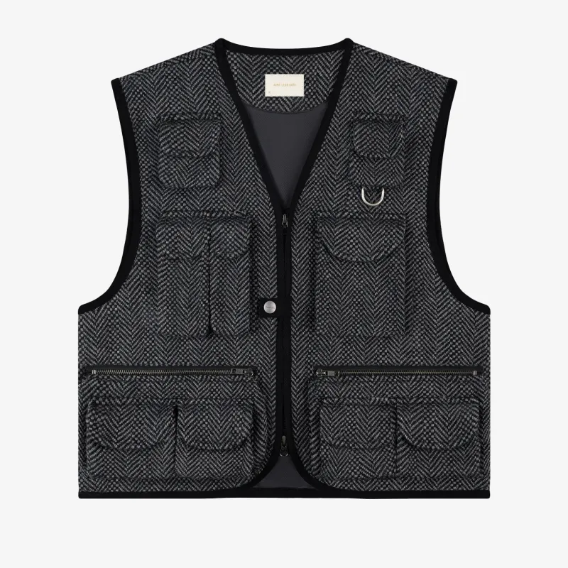 Wool Herringbone Fishing Vest sold by Aime Leon Dore