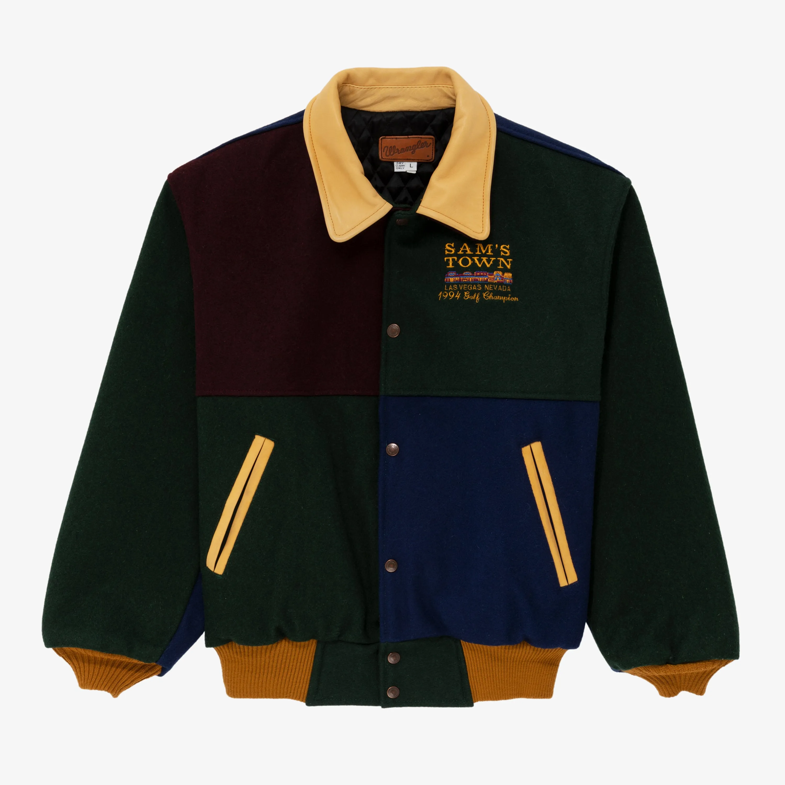 Vintage Wrangler Color Blocked Varsity Jacket sold by Aime Leon Dore