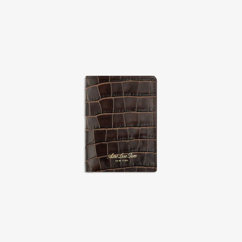 Croc-Embossed Leather Bi-Fold Wallet sold by Aime Leon Dore