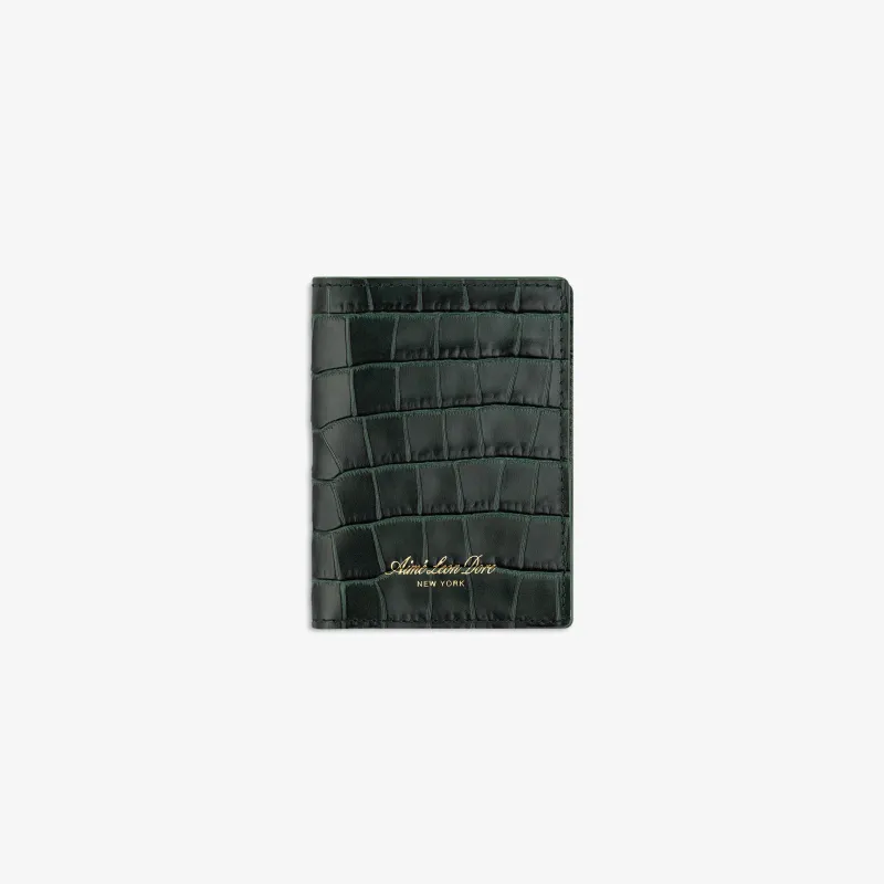 Croc-Embossed Leather Bi-Fold Wallet sold by Aime Leon Dore