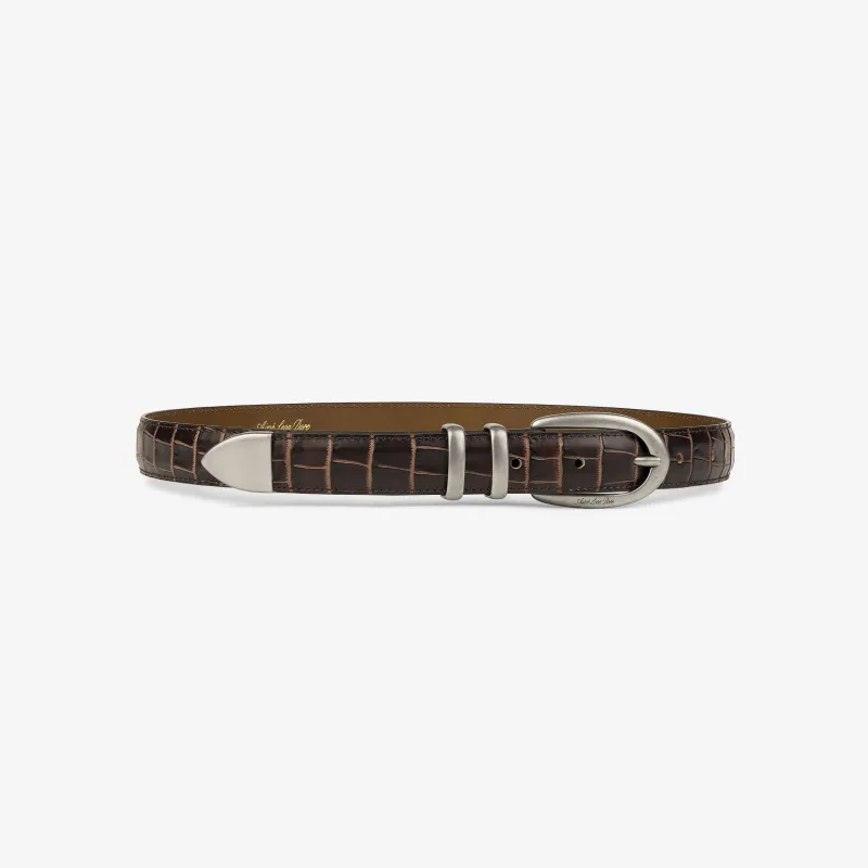 Croc-Embossed Leather Belt sold by Aime Leon Dore