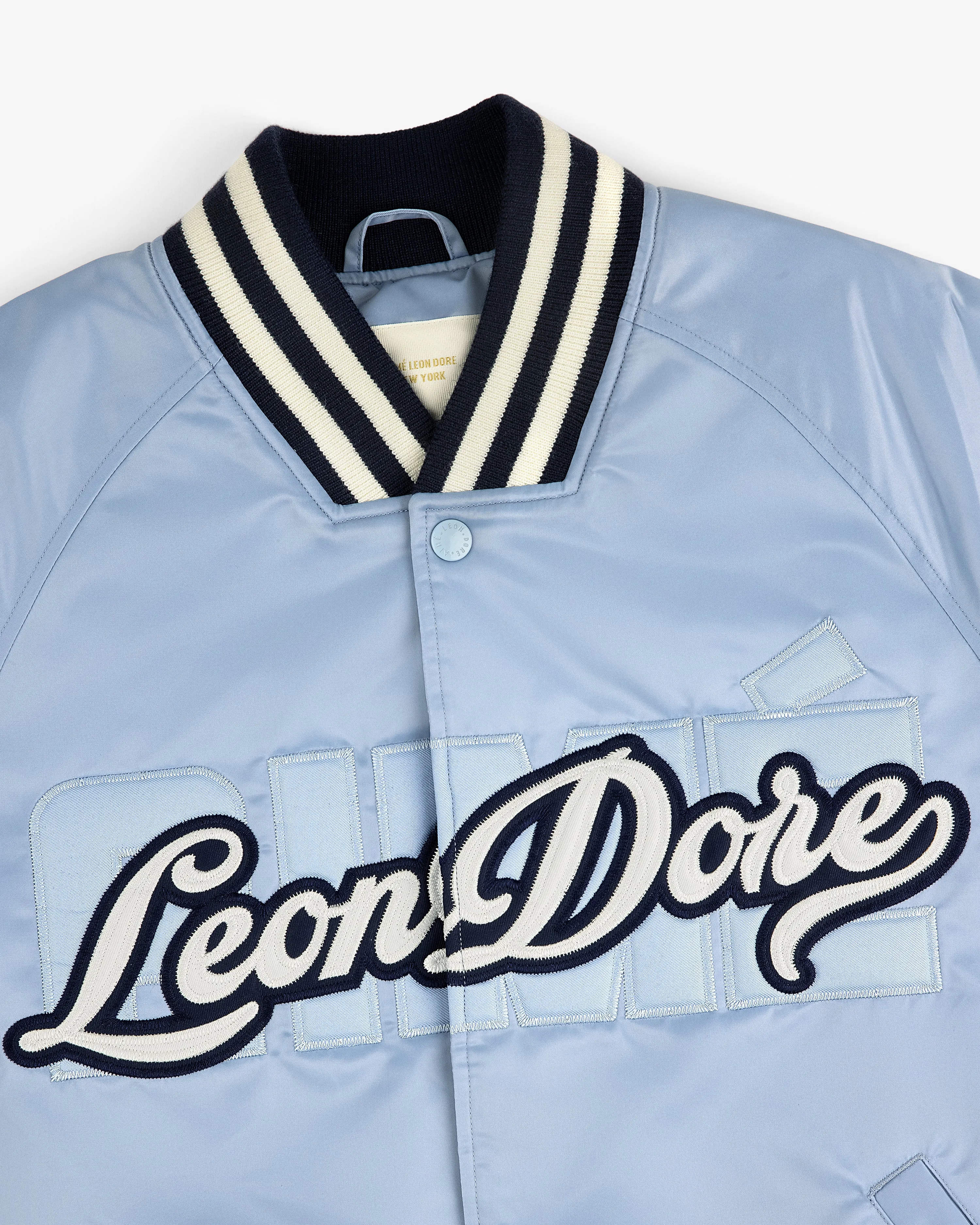 Overlay Logo Satin Varsity Jacket sold by Aime Leon Dore product image thumbnail 4