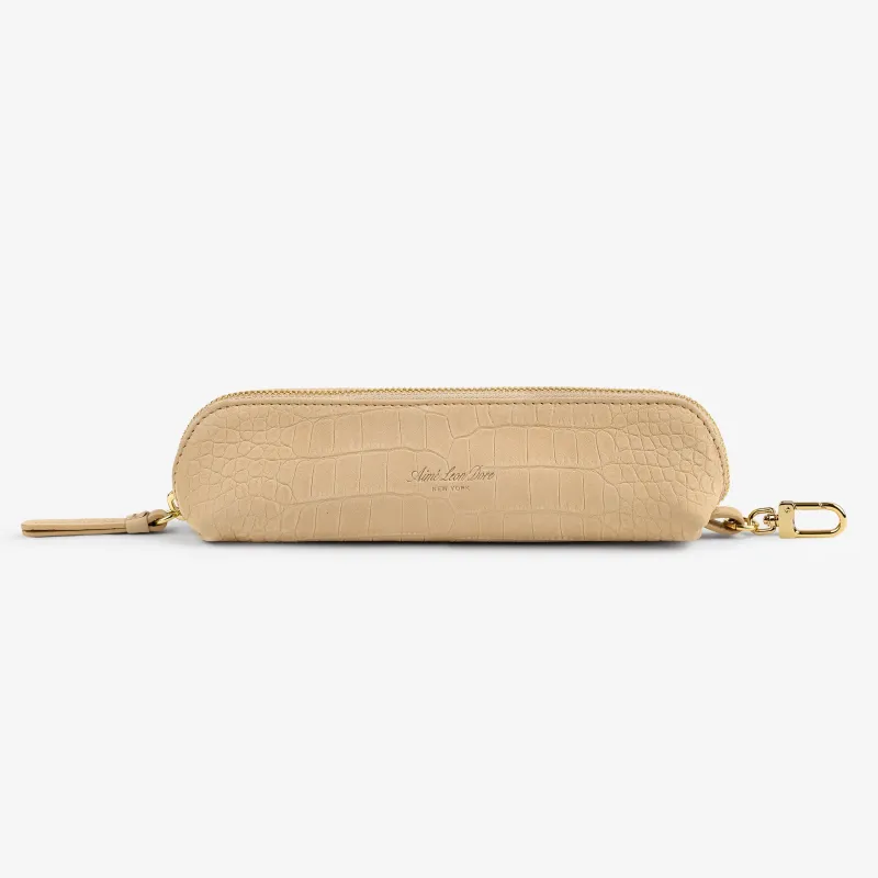 Croc-Embossed Nubuck Pencil Case made by Aime Leon Dore