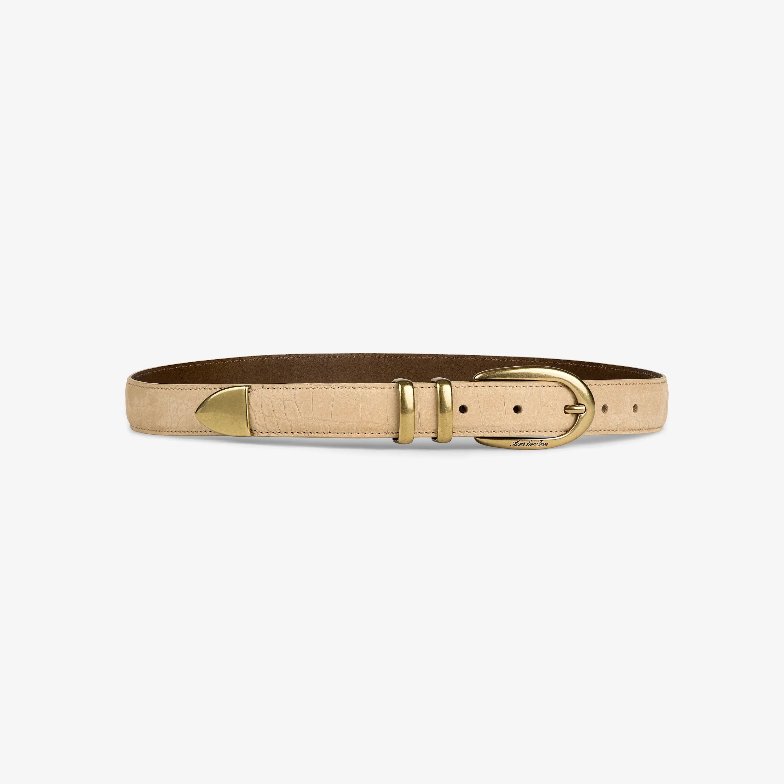 Croc-Embossed Nubuck Belt sold by Aime Leon Dore