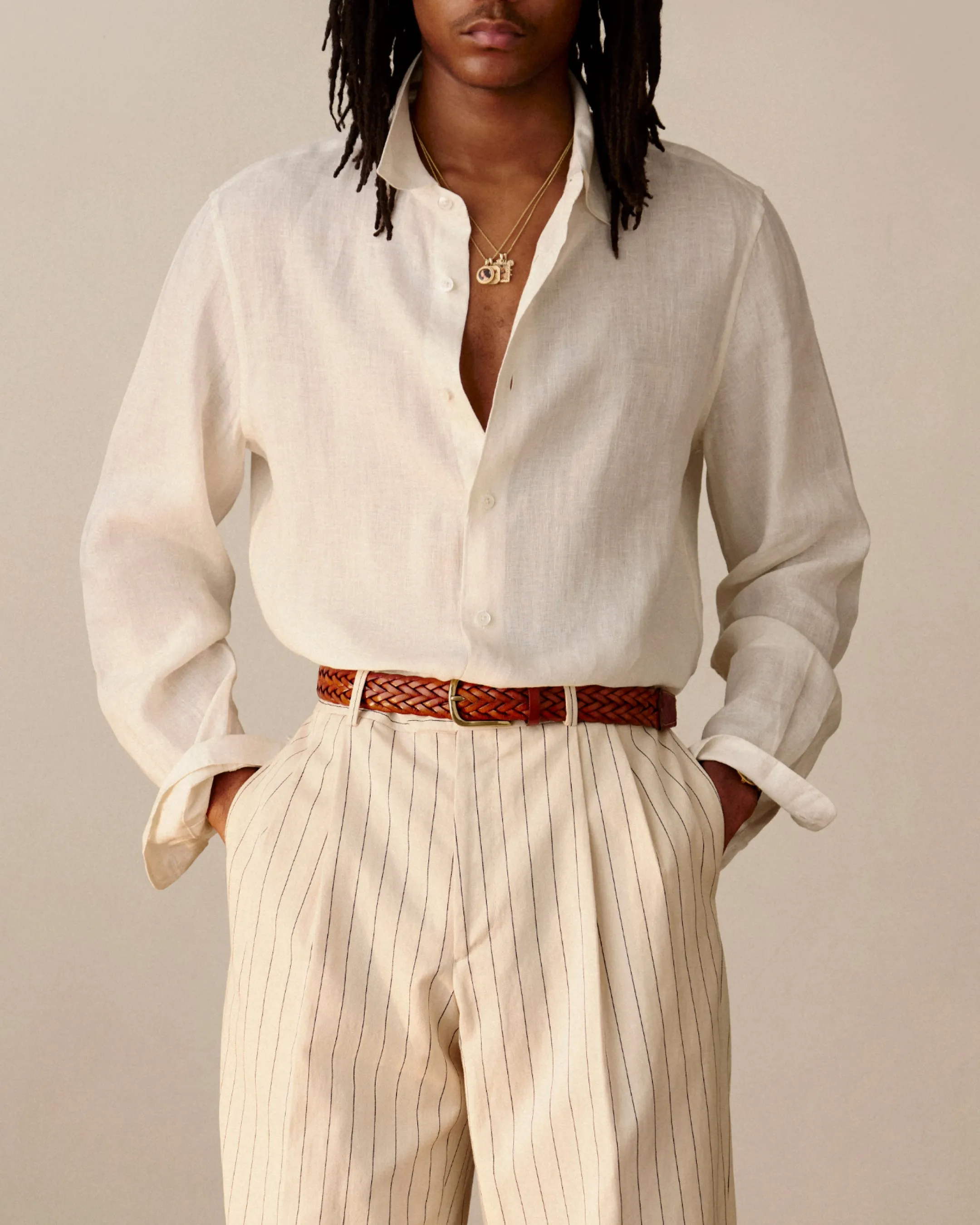 Long-Sleeve Linen Shirt sold by Aime Leon Dore product image thumbnail 3