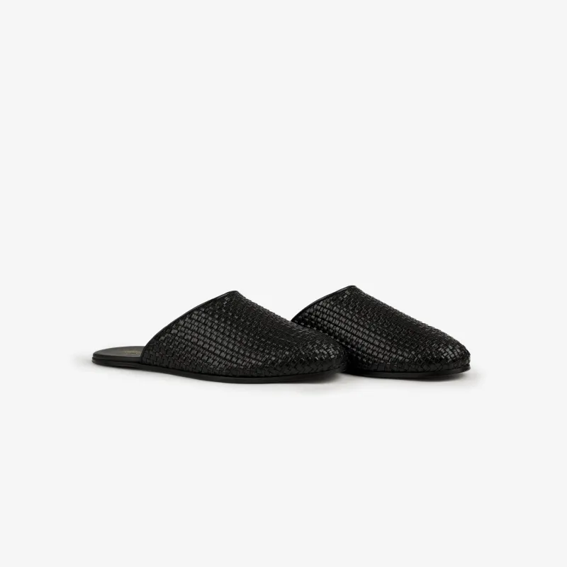 Leather Raffia Mule made by Aime Leon Dore